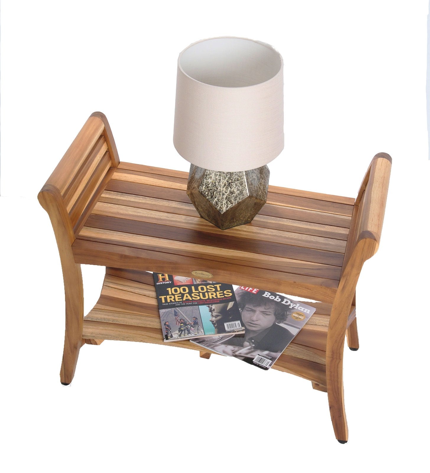 Ecodecors, Symmetry, 30'', Teak Shower Bench, Teak Shower Stool, Teak Bench For Inside Shower, Teak Shower Bench For Inside Show