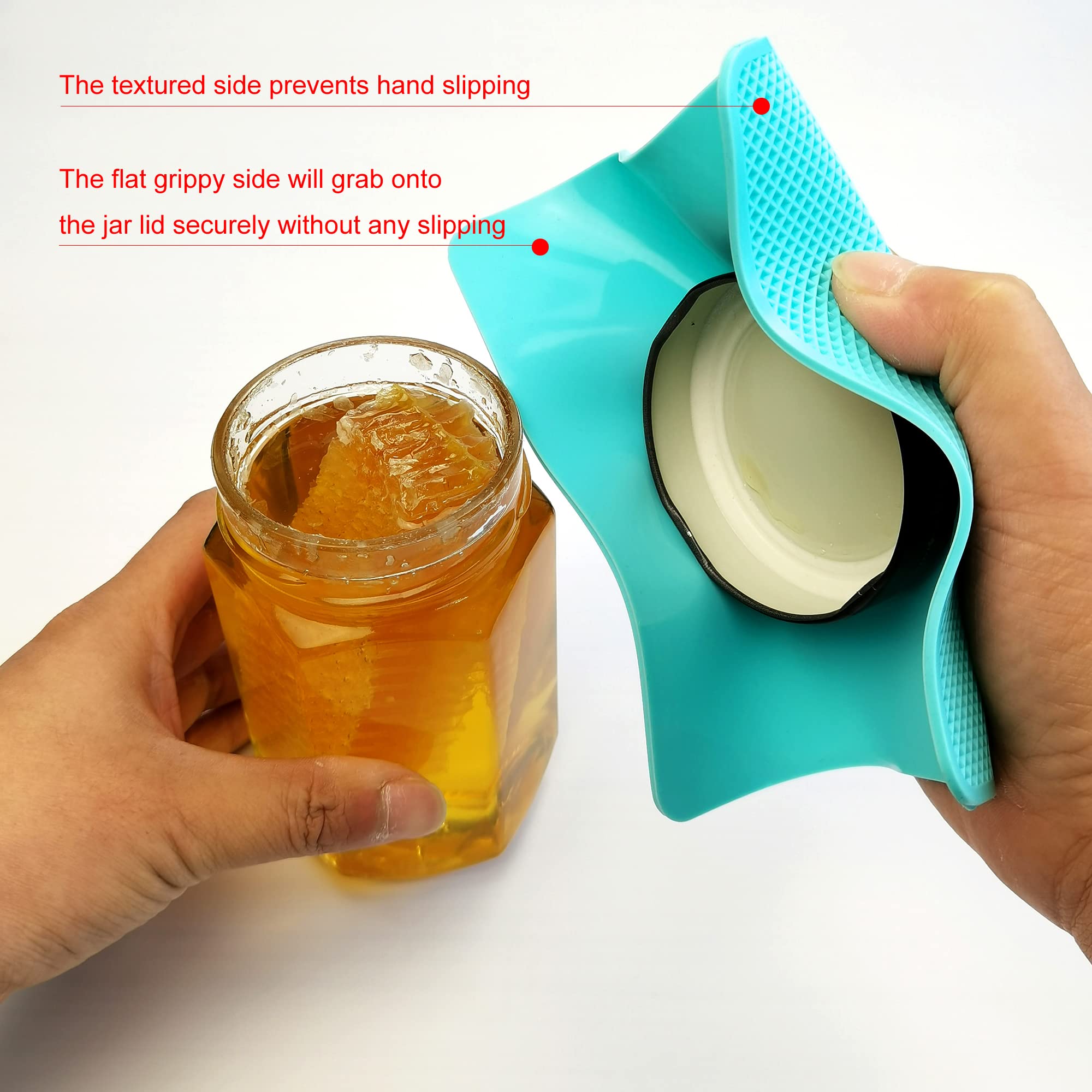 Otstar 4Pcs Jar Opener Gripper Pads For Weak Hands Senior With Arthritis, No-Slip Multi-Purpose Silicone Rubber Jar Lid Openers