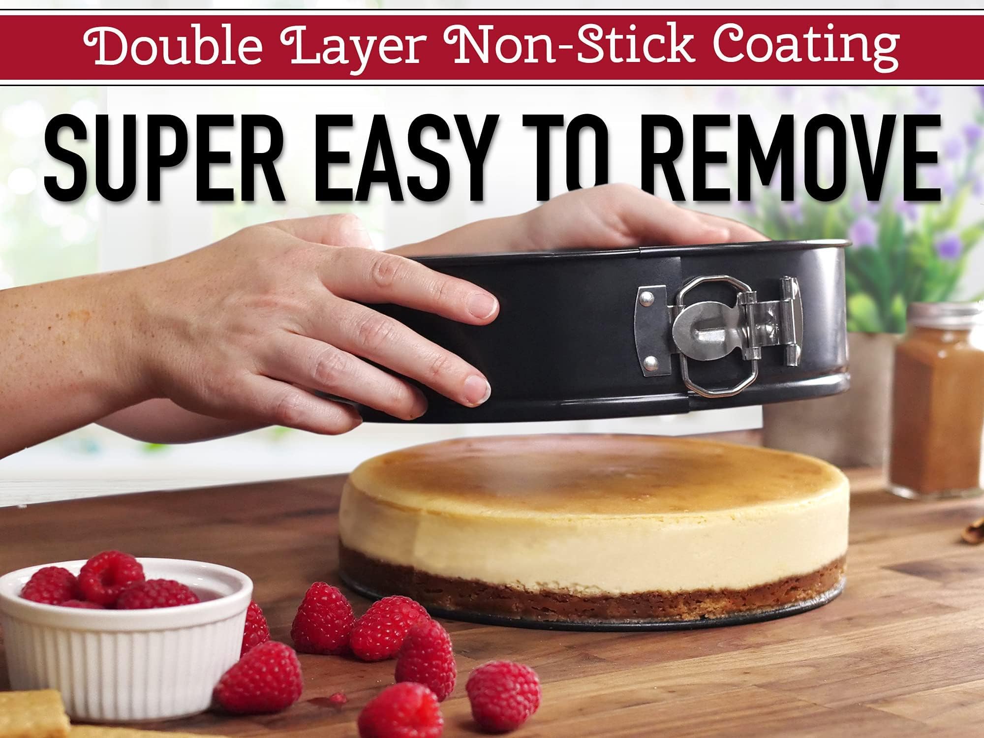 Zulay Kitchen 7-Inch Non-Stick Cheesecake Pan -Leakproof Springform Pan With Removable Bottom And Easy Release - Round Cake Pan