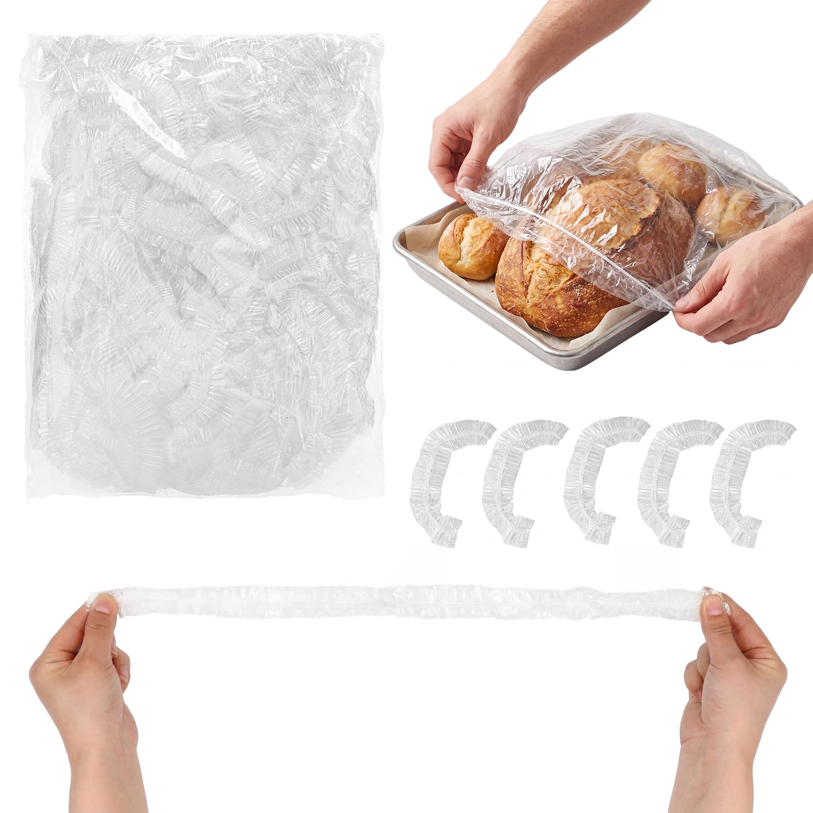 OBreezify 300 Pcs Elastic Sheet Pan Covers for 13 x 18 Half Sheet Pans