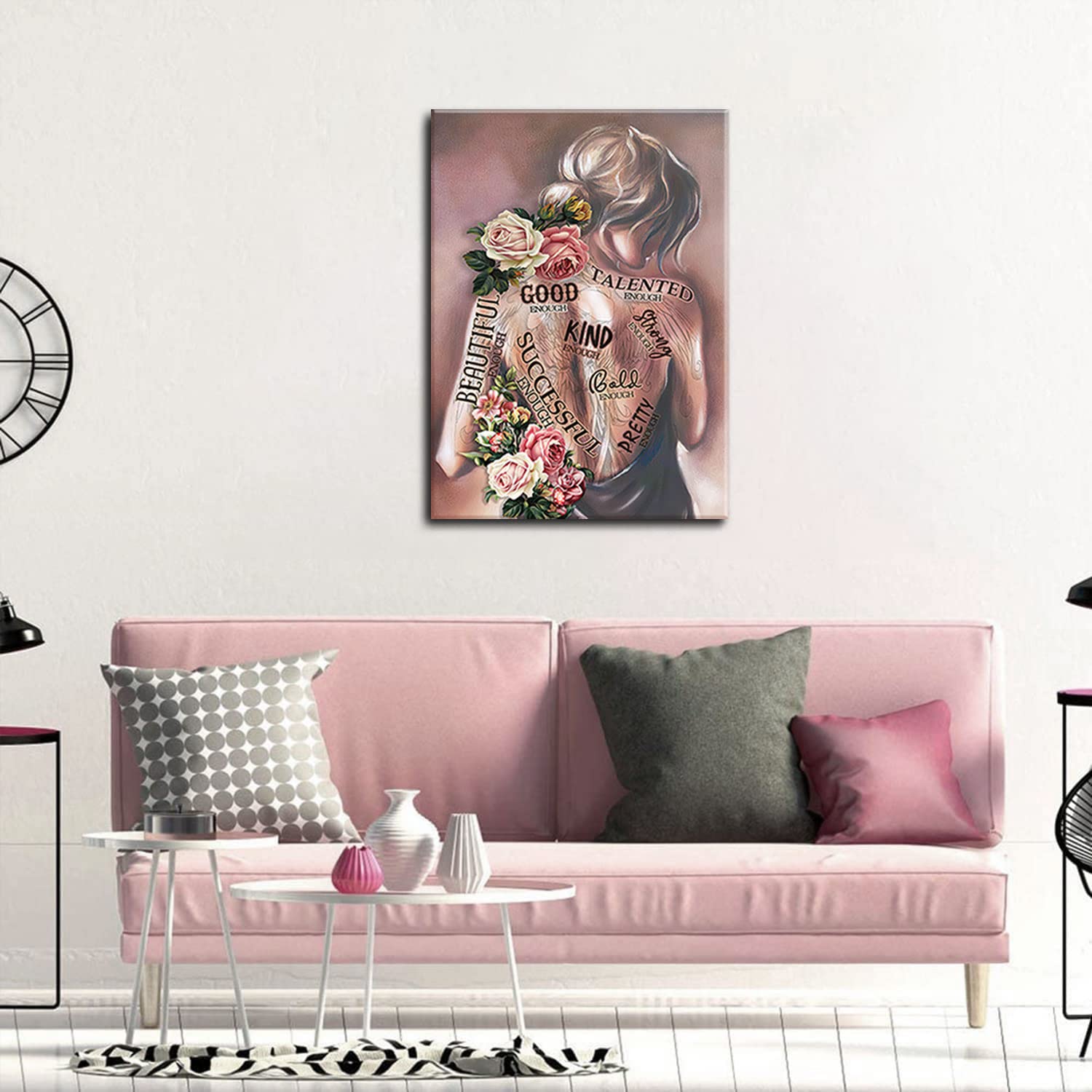 Akwish Inspirational Wall Decor - Motivational Poster Canvas Wall Art Bedroom Decor For Women - Boho Wall Art Gift For Living Ro