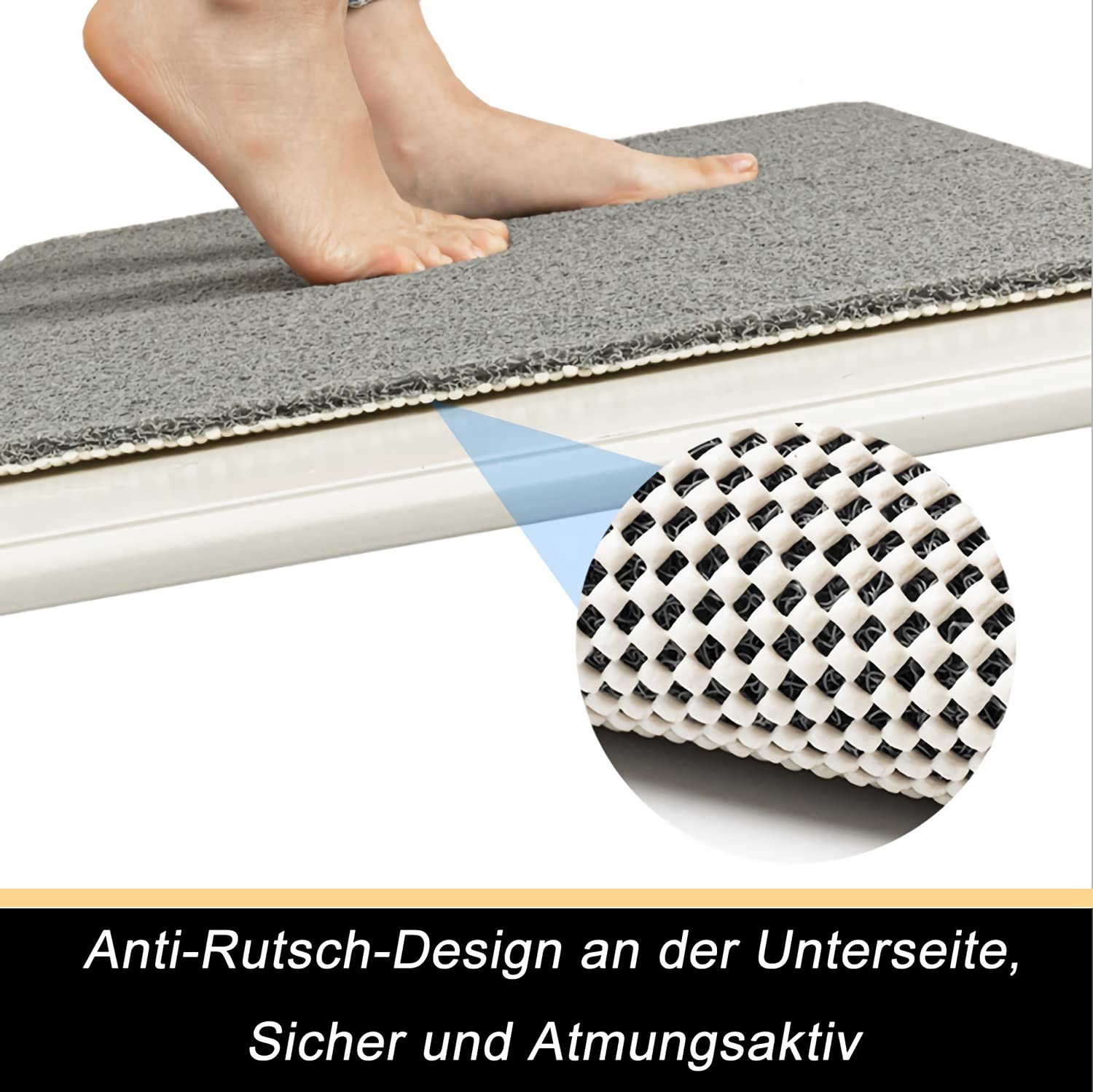 Non-Slip Shower Mat Bathtub Mat With Drain Soft On Feet Pvc Loofah Shower For Bathroom Wet Area Quick Drying Comfort Shower Rugs