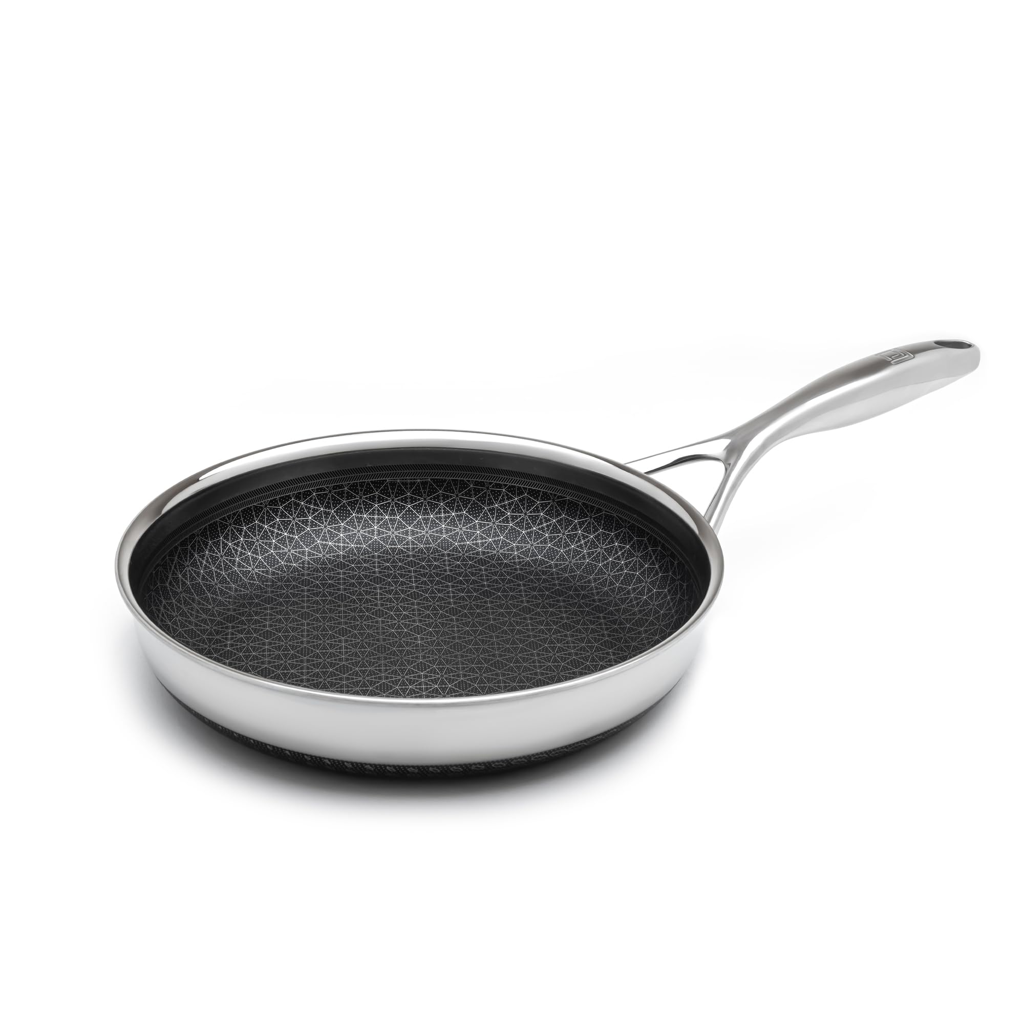 Livwell Diamondclad 10-Inch Hybrid Nonstick Frying Pan Skillet, Stainless Steel, Dishwasher And Oven Safe, Pfoa-Free - Silver/Bl