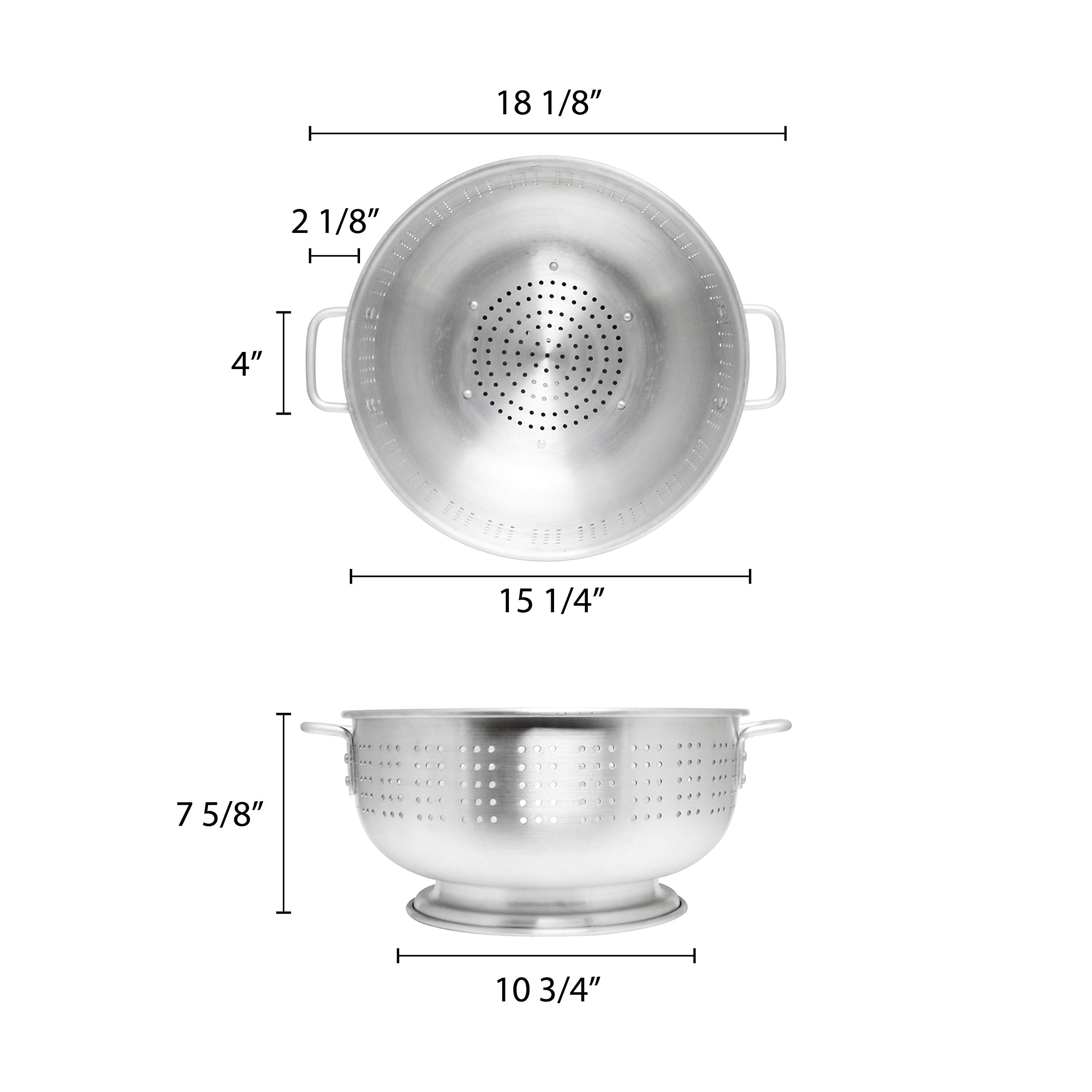 Thunder Group Aluminum Colander With Handle, 12-Quart