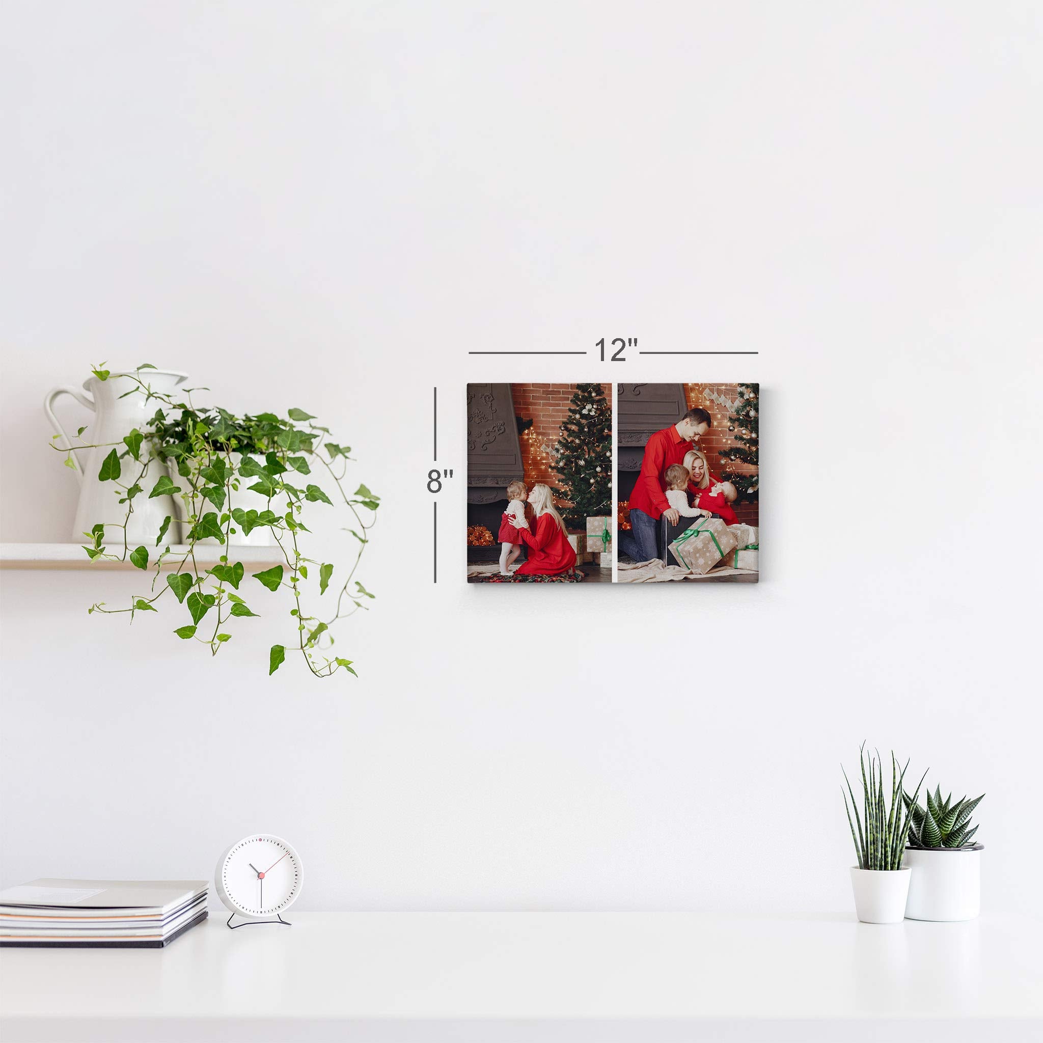 Smile Art Design Custom Canvas Print with your Photos Personalized Photo 2 Images Collage Picture Custom Photo Prints Personalized Gifts for men women Gift Decorations - 8x12 inches