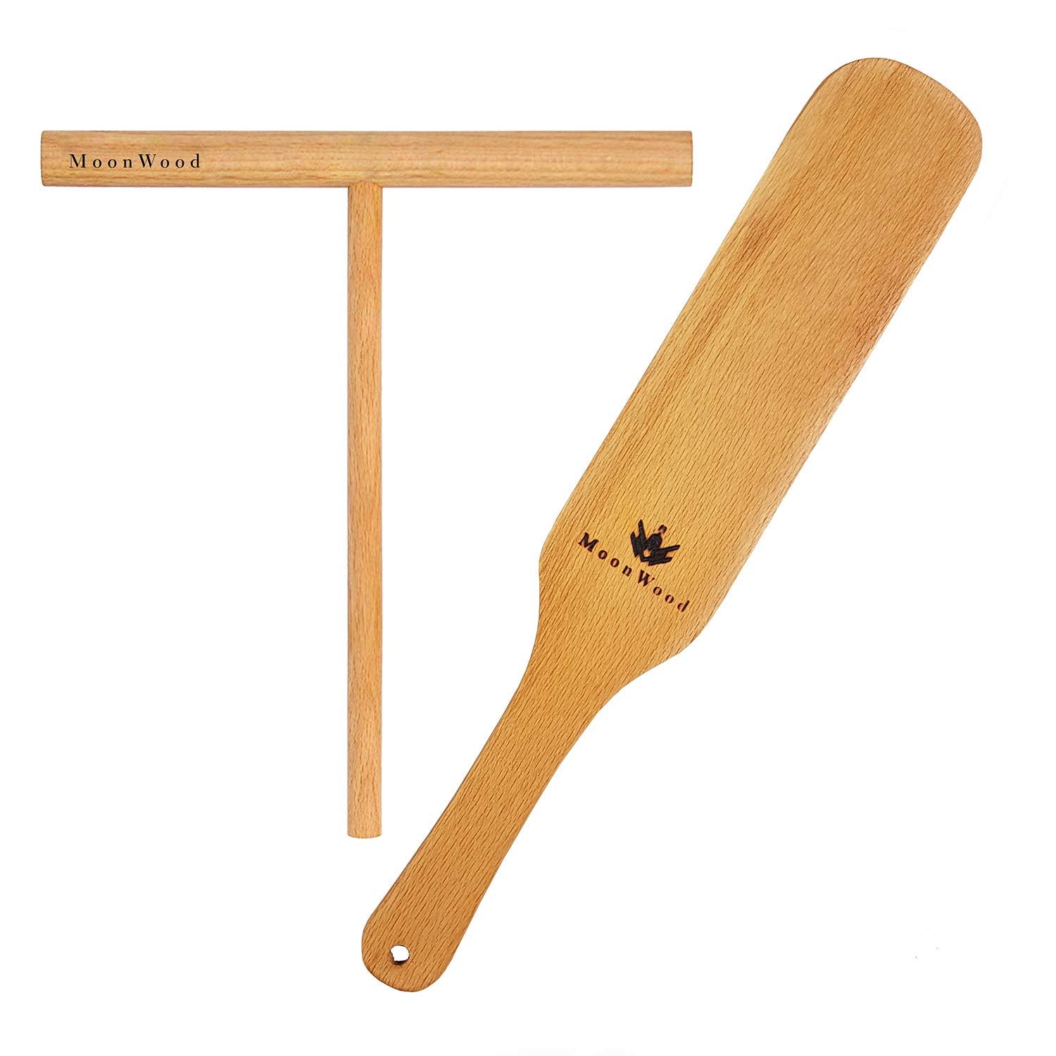 Crepe Spreader Stick And Spatula Kit - 2 Piece Set (7    Spreader And 12    Spatula) Convenient Size To Fit Large Crepe Pan Make