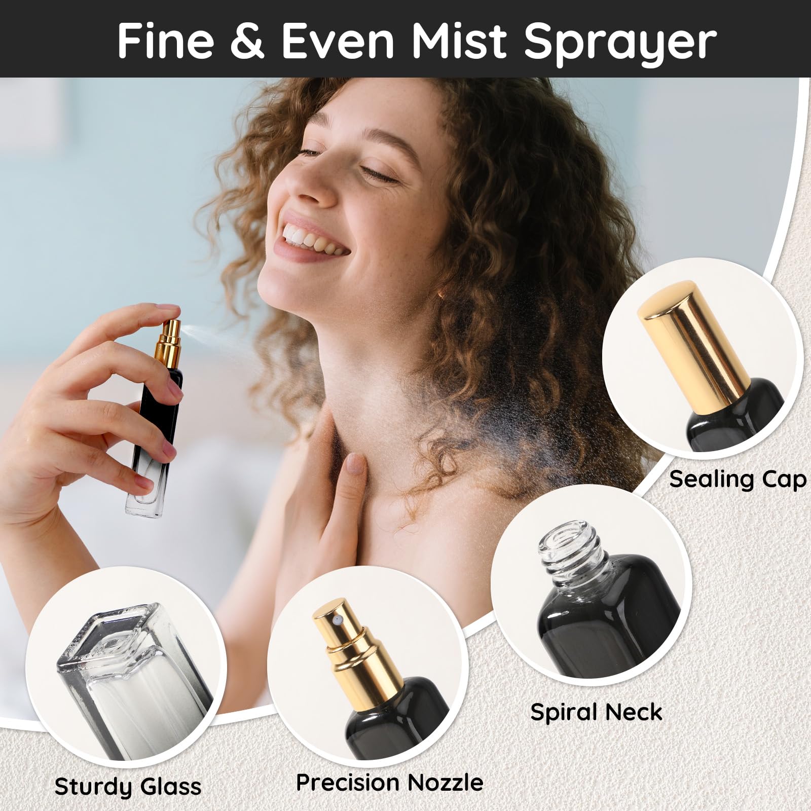 Segbeauty 0.5Oz Travel Perfume Bottle Refillable, 8Pcs Perfume Glass Spray Bottles, 15Ml Mini Travel Atomizer Sprayer, Empty Pre