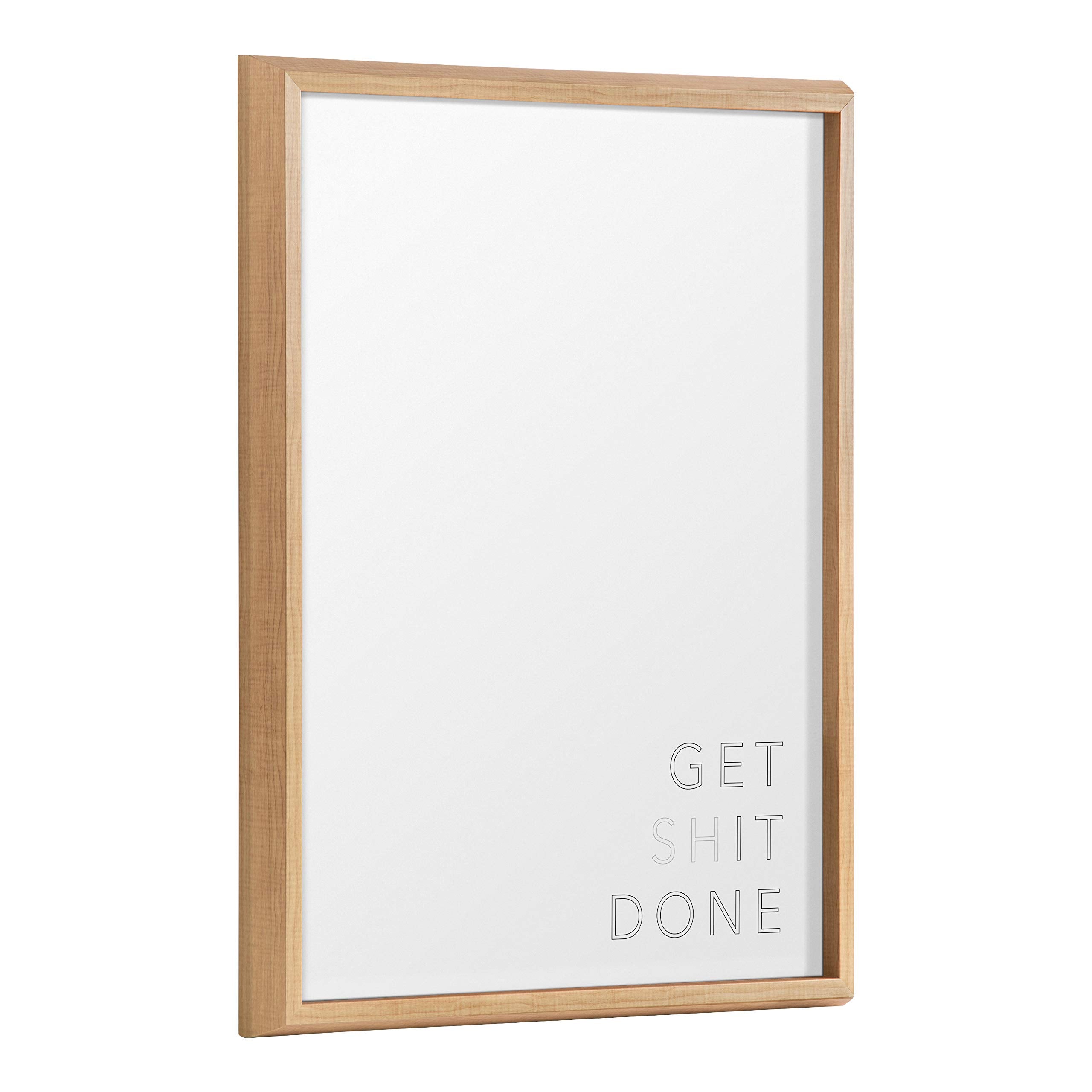 Kate And Laurel Blake Get It Done Framed Printed Printed Dry-Erase Glass Wall Art By The Creative Bunch Studio, 18X24 Natural, I