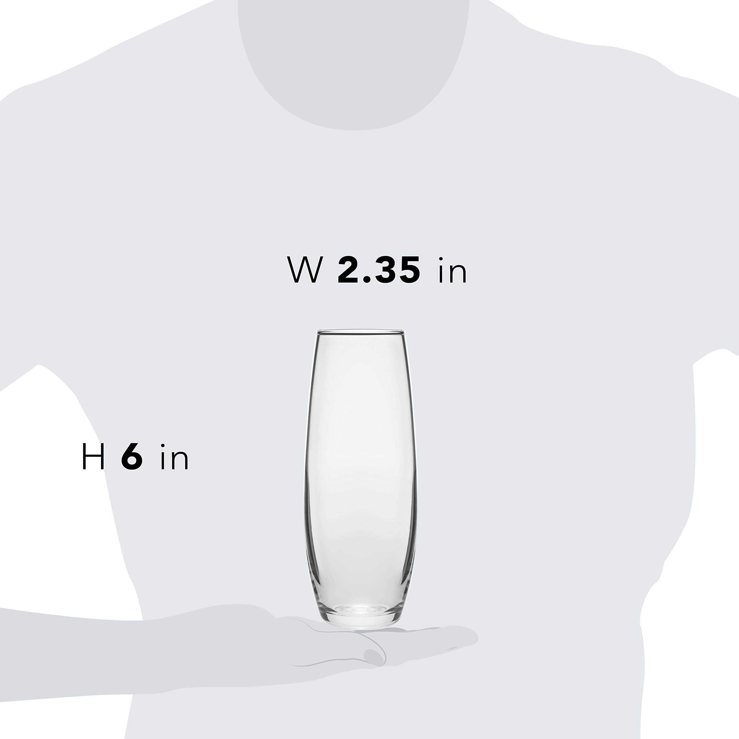 Libbey Stemless Flute Glasses, 9.6-Ounce, Set Of 6