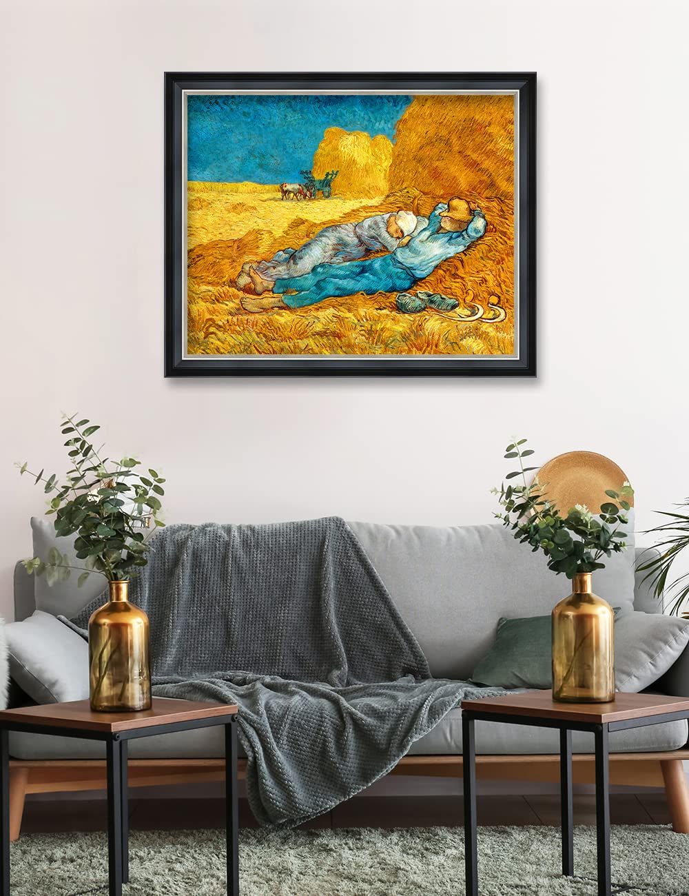 Decorarts - Noon: Rest From Work By Vincent Van Gogh. Giclee Print Art Reproduction With Matching Solid Wood Frame In Classical