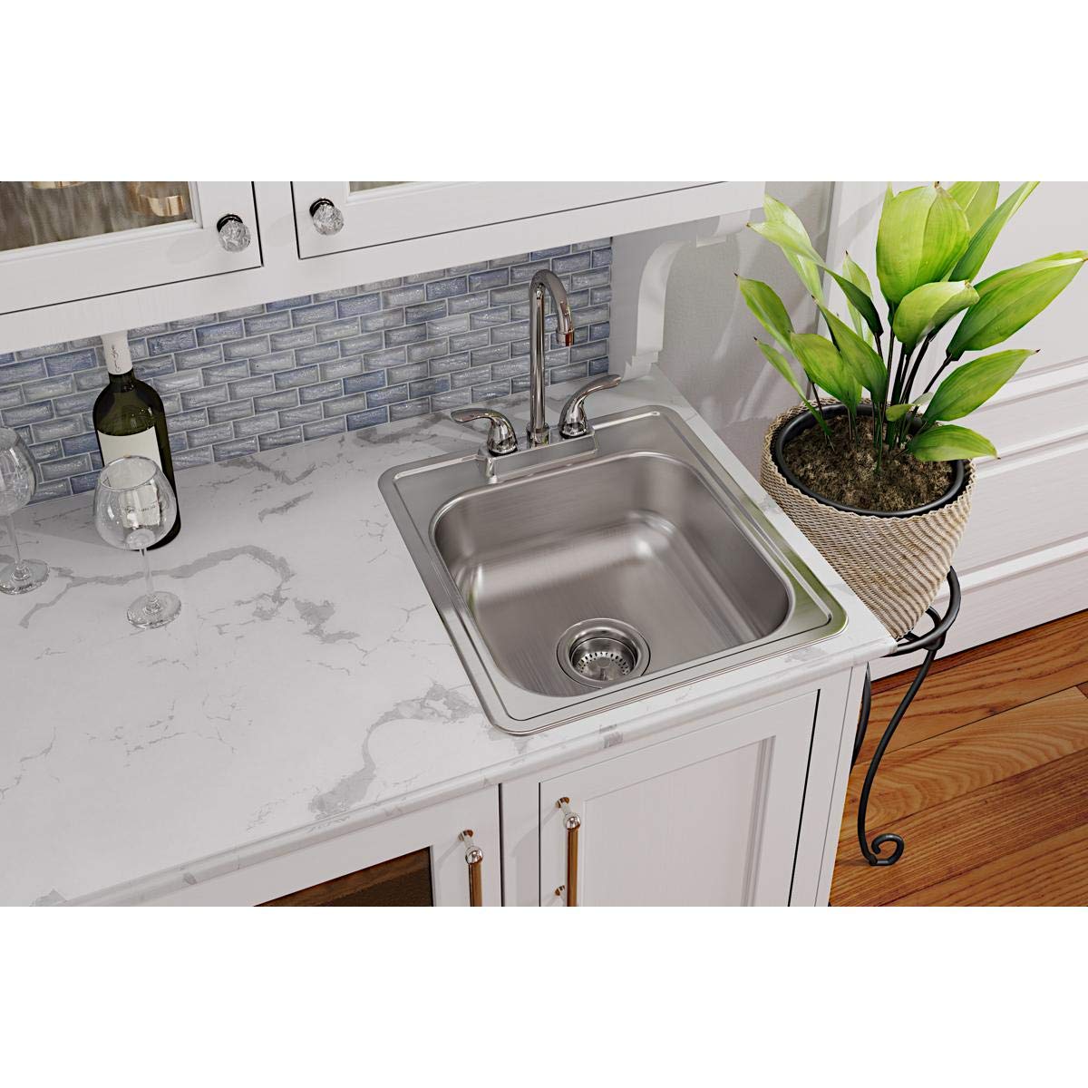 Elkay Dayton Stainless Steel 17'' x 19'' x 6-1/8''  Single Bowl Drop-in Bar Sink