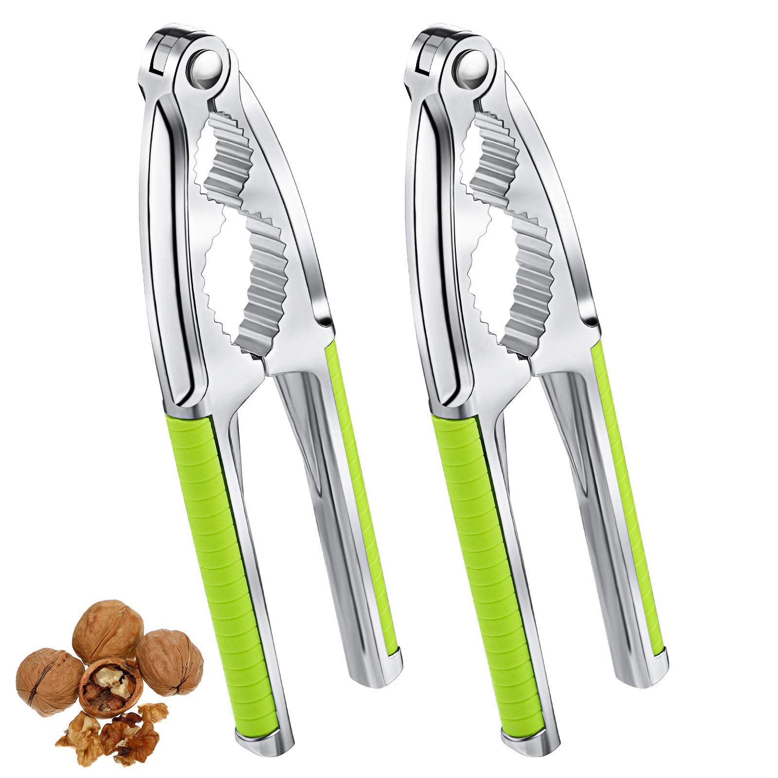 2 Pieces Walnut Cracker Tools Walnut Nutcrackers Metal Nut Shell Openers Nut Shell Breakers Crackers Kitchen Tools With Non-Slip