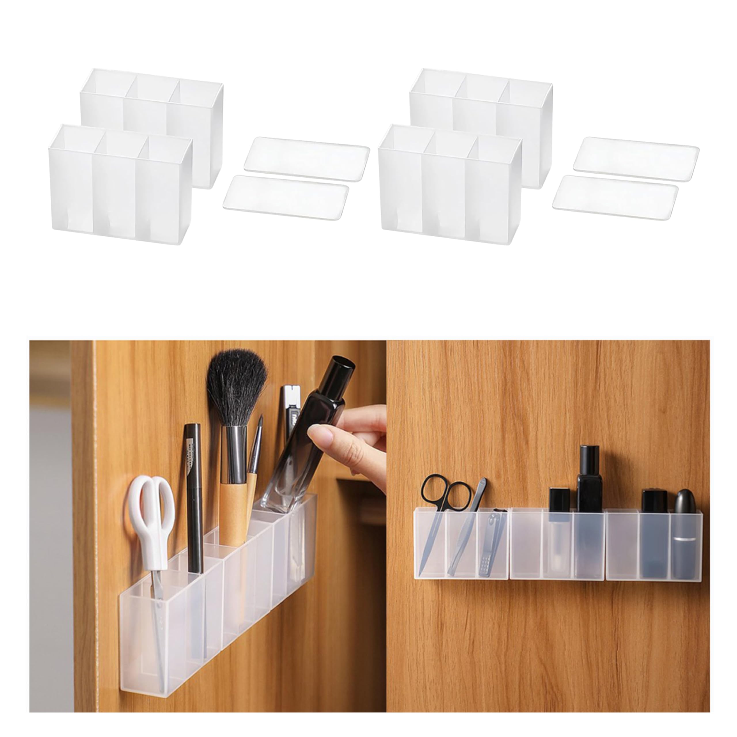 Jbm Enterprise Mini Wall Mount Storage Box, 12 Compartment Organizer For Lipstick, Nail Paint, Toothbrush & Makeup Brushes, Mult