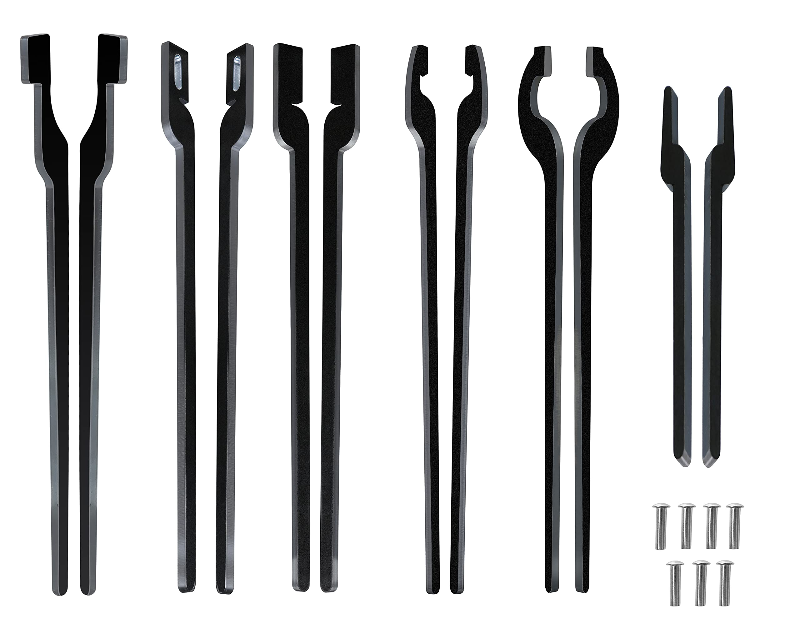 Alvade 6 Set Diy Rapid Tongs Bundle Set Six Type Of Tong Bundles Set Comes With 7 Stainless Steel Rivet For Blacksmith Beginner