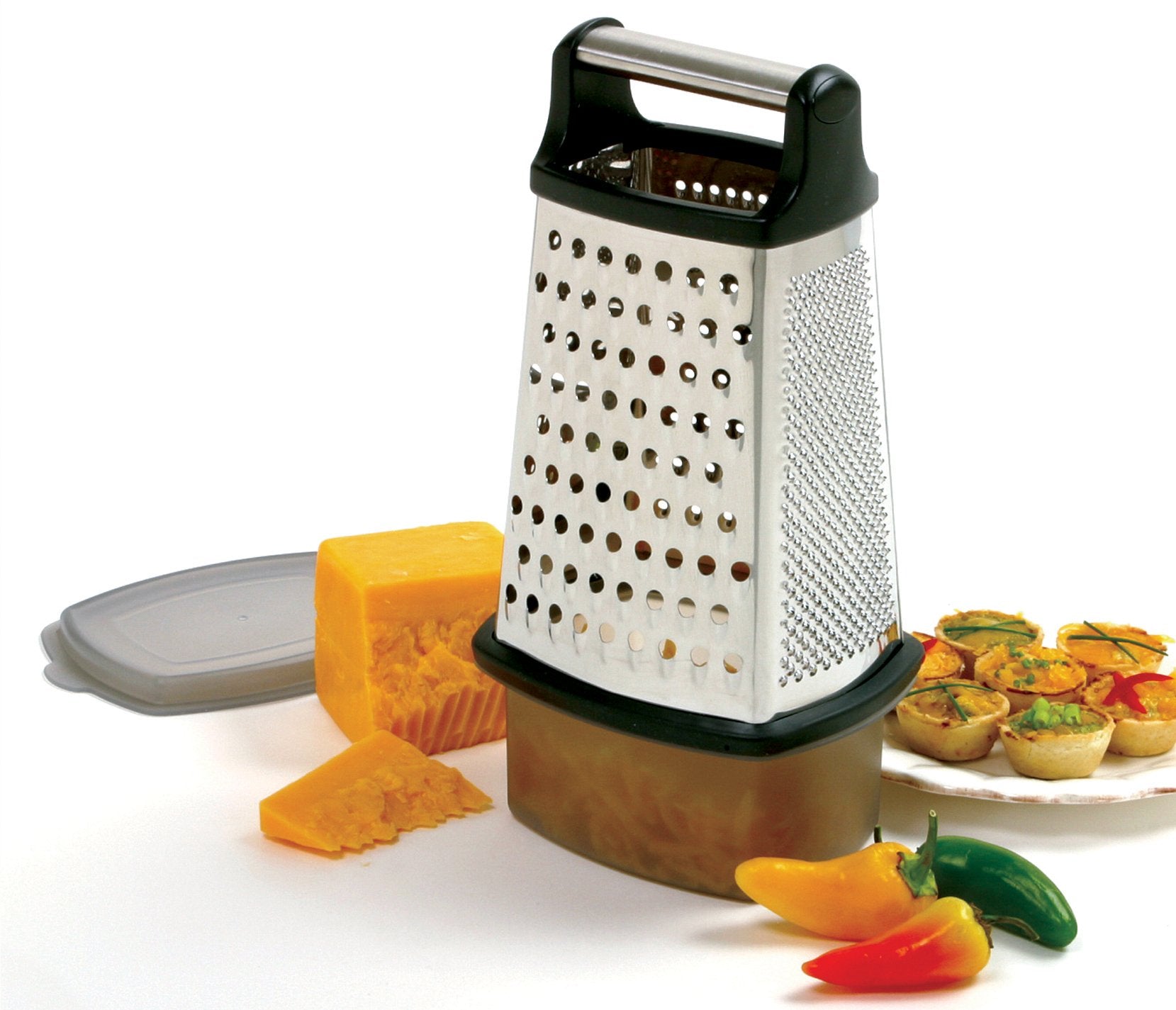 Norpro 4-Sided Grater With Catcher, Stainless Steel