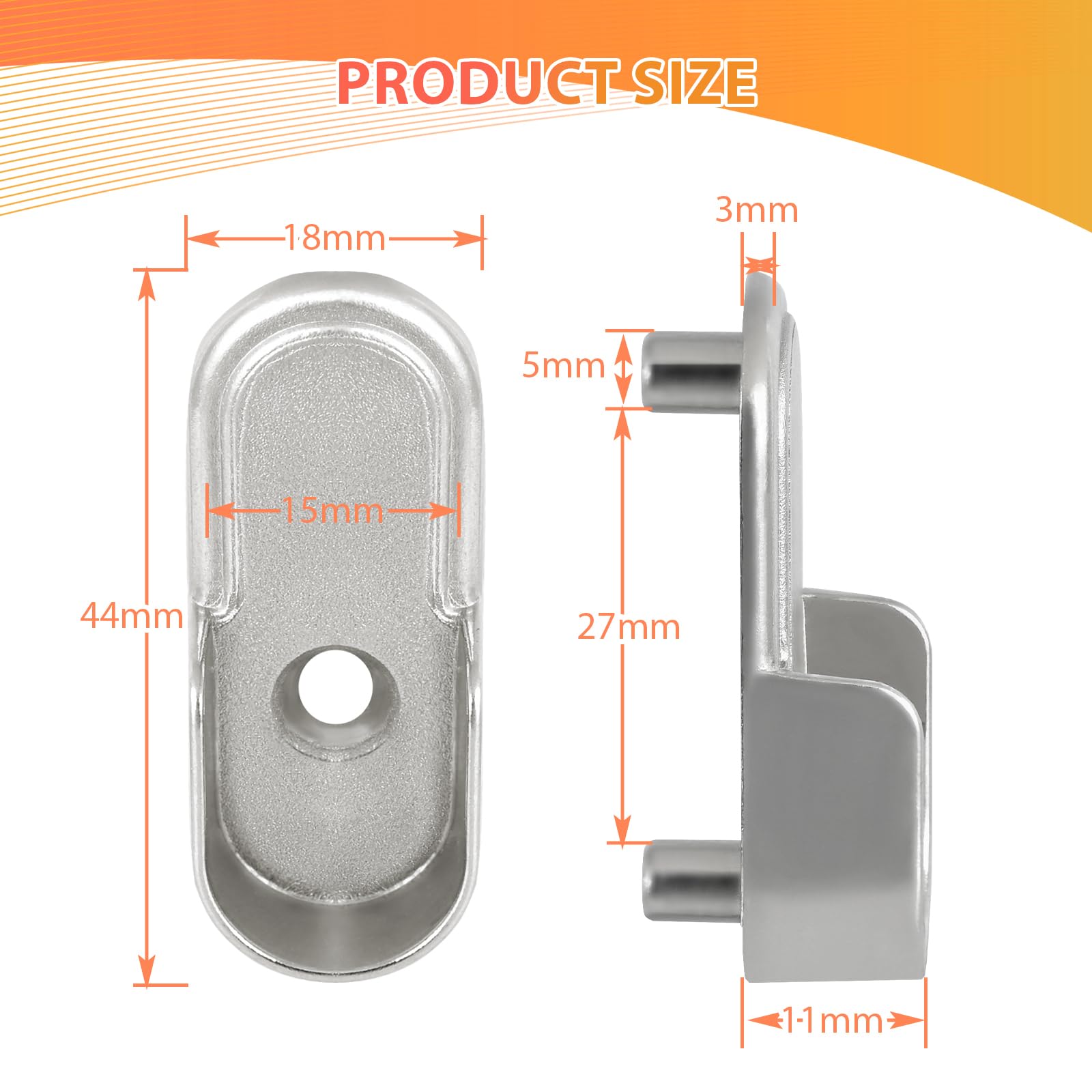 Kovosch 18 Pcs Oval Closet Rod End Support, 15Mm X 30Mm Wardrobe Bracket Zinc Alloy Closet Rod Holders, Heavy-Duty Closet Rod Br