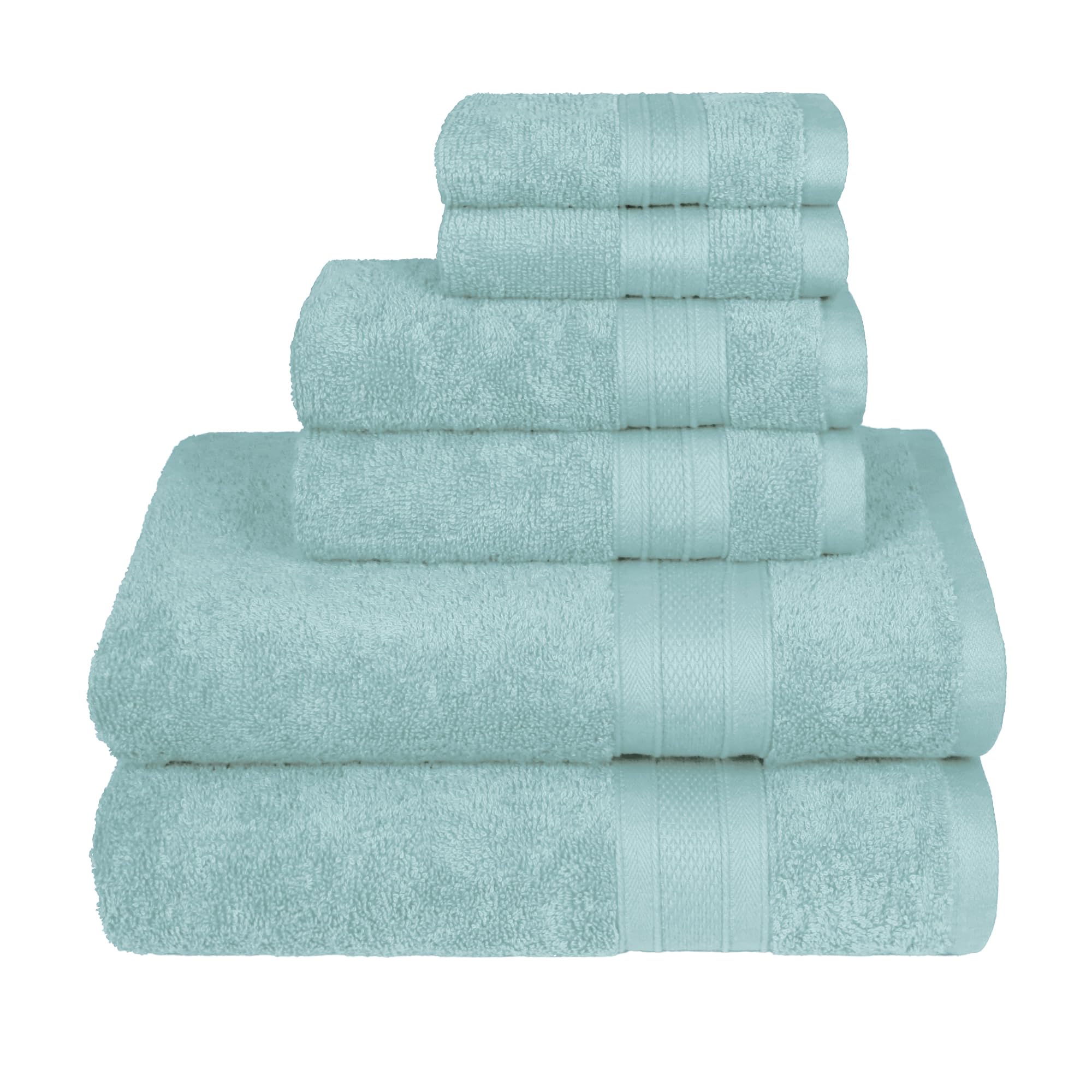 Trident Soft Comfort Air Rich Towels For Bath, 100% Cotton Towel, Super Soft, Highly Absorbent, 6 Pieces Towel Set, 500 Gsm - Ni