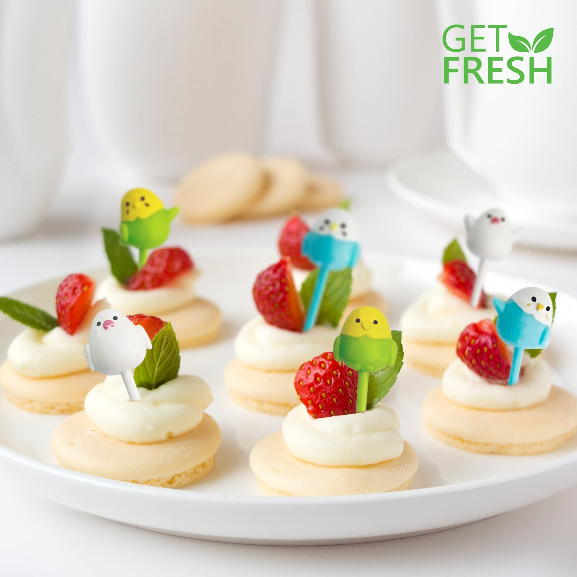 Get Fresh Animal Food Picks For Kids - 18-Pcs Cute Bird Fruit Food Picks Set For Kids Toddlers Lunch Box Decoration - Animal Ben