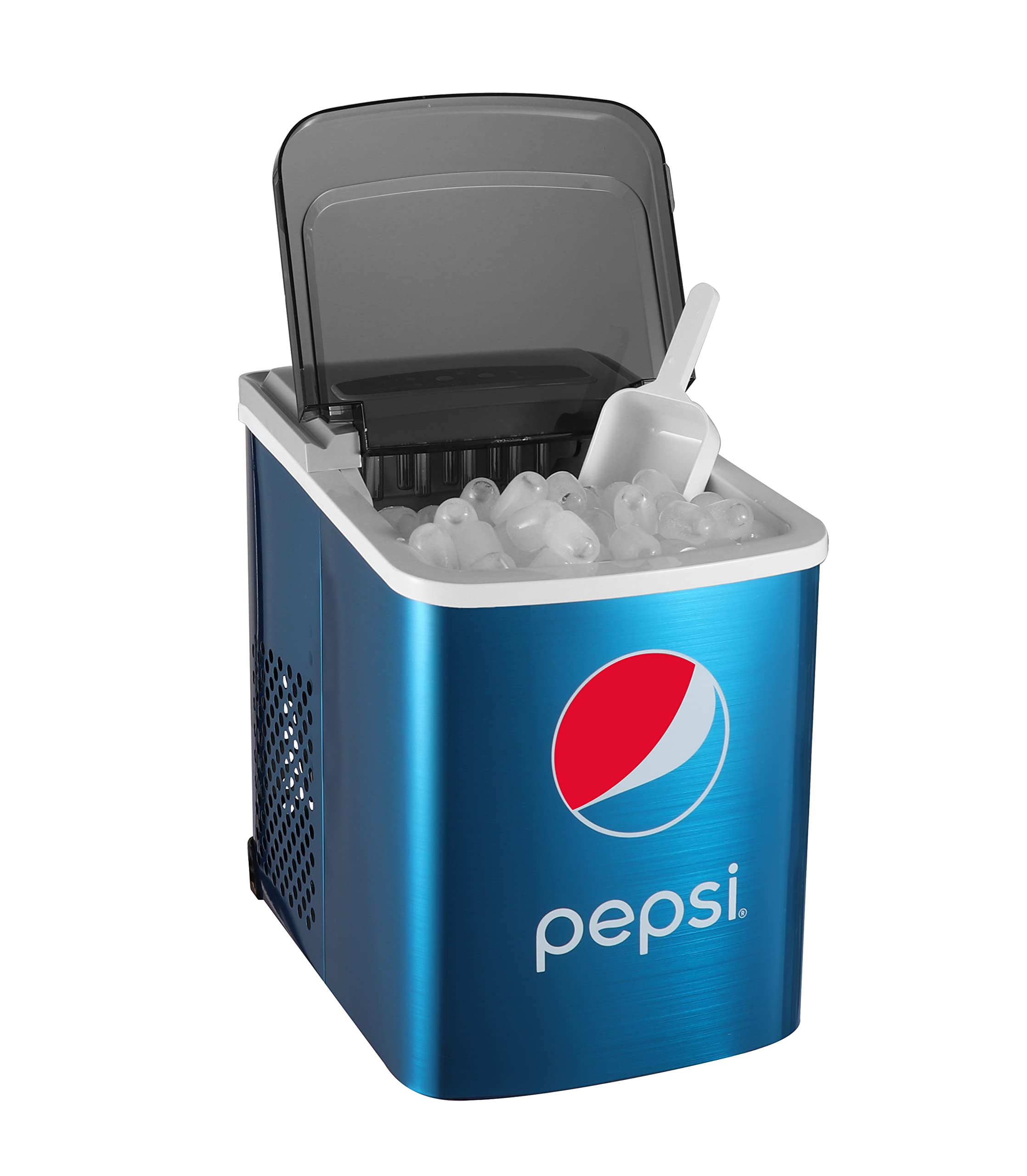 Curtis Pepsi 26 Lbs Stainless Steel Ice Maker Built In Bottle Opener Blue Ice147Pep
