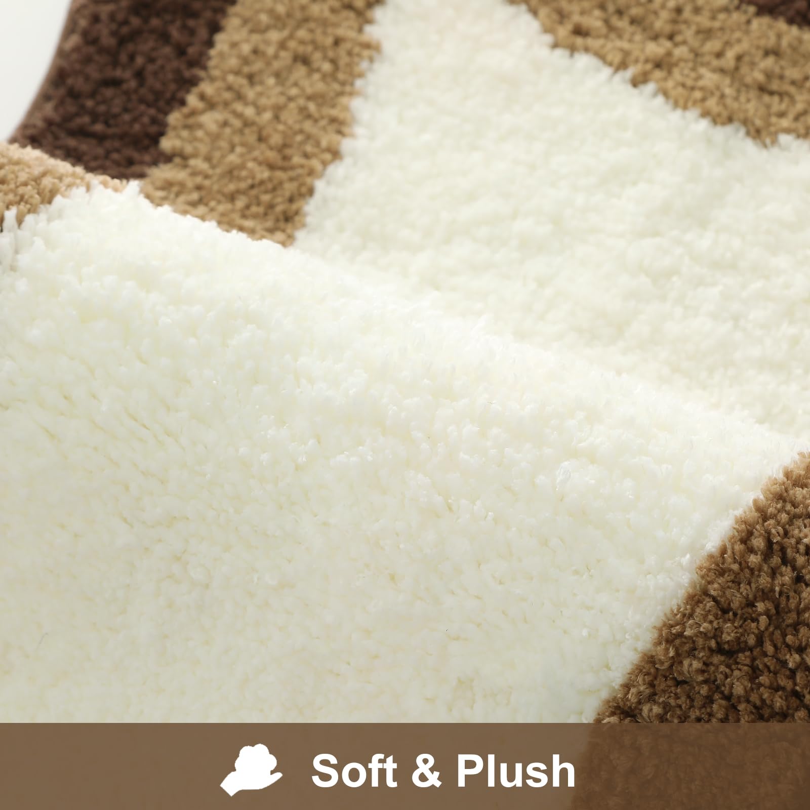 Haocoo Cute Bath Mats For Bathroom Non Slip, 20X31 Inch Luxury Extra Soft Brown Bathroom Rugs, Irregular Shape Bath Rugs Washabl