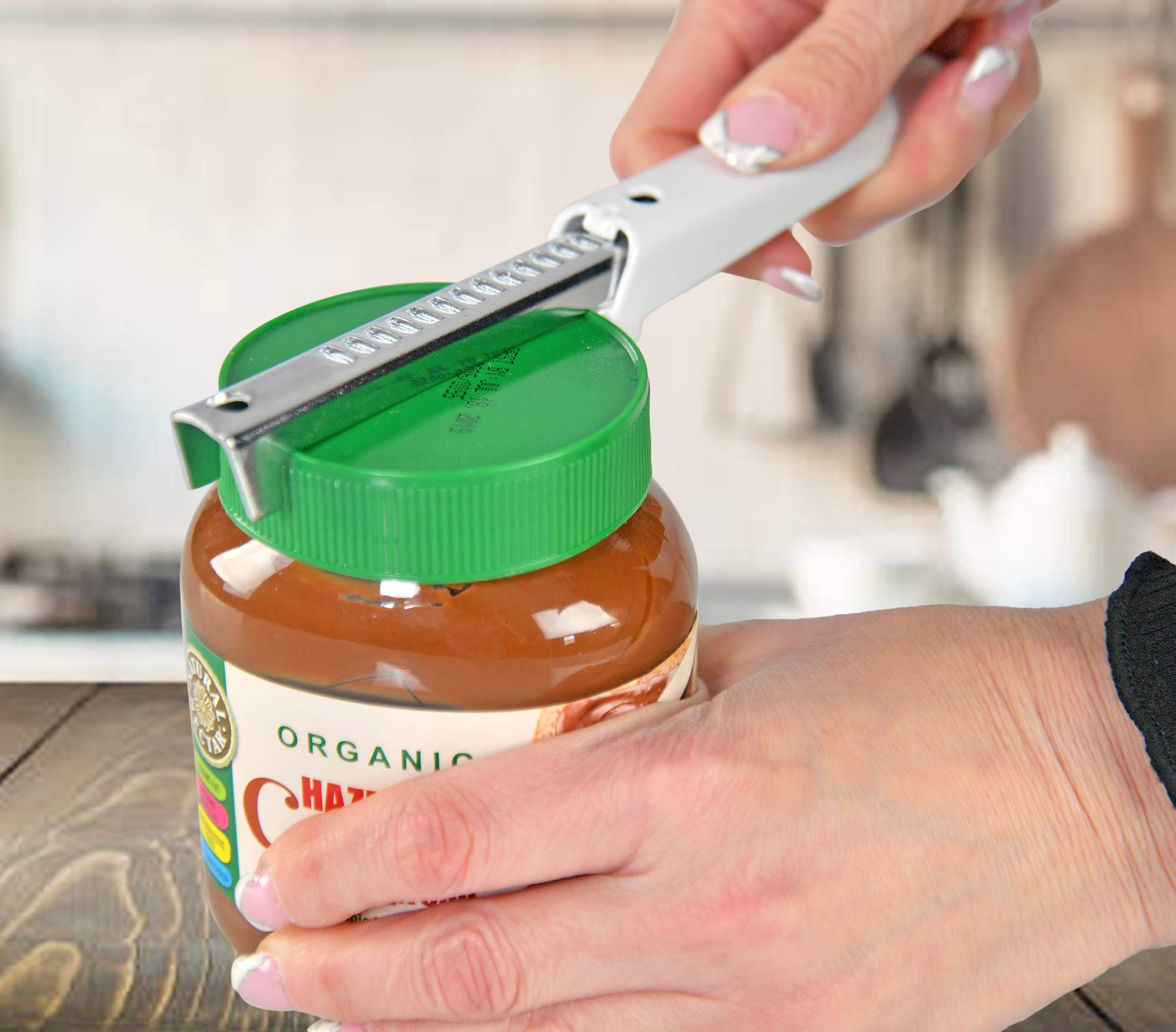Home-X Adjustable Jar Opener With Easy-Grip Handle, Lid Opener For Children, Elderly, And Arthritis Sufferers, Iron Construction