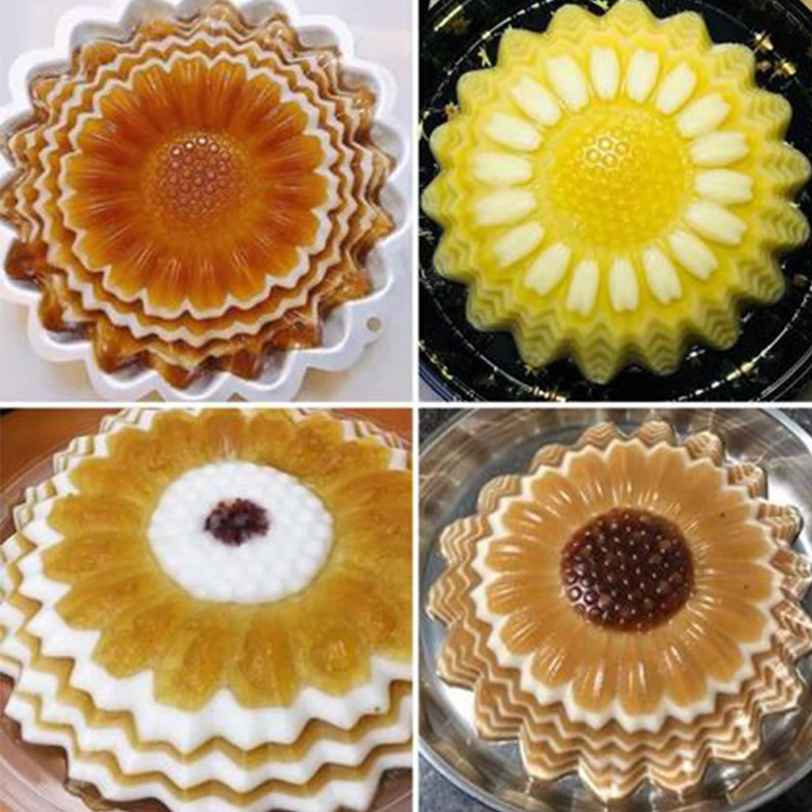 Sadyfon Sunflower Shaped Flower Shaped Cake Pan Aluminum Cake Decorating Mould Birthday Wedding Anniversary Party Cake Baking Pa