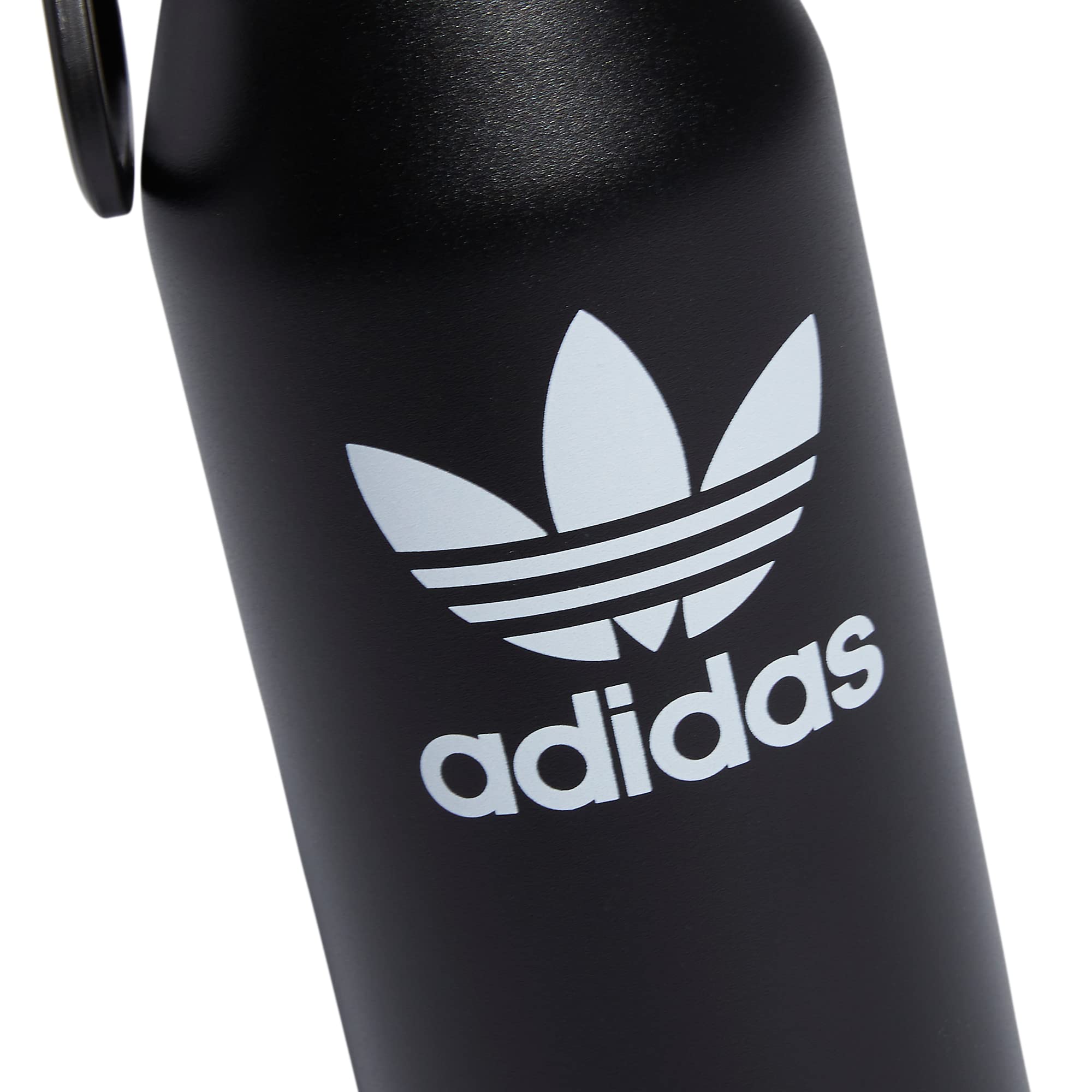 Adidas Originals 1 Liter (32 Oz) Metal Water Bottle, Hot/Cold Double-Walled Insulated 18/8 Stainless Steel, Black/White, One Siz