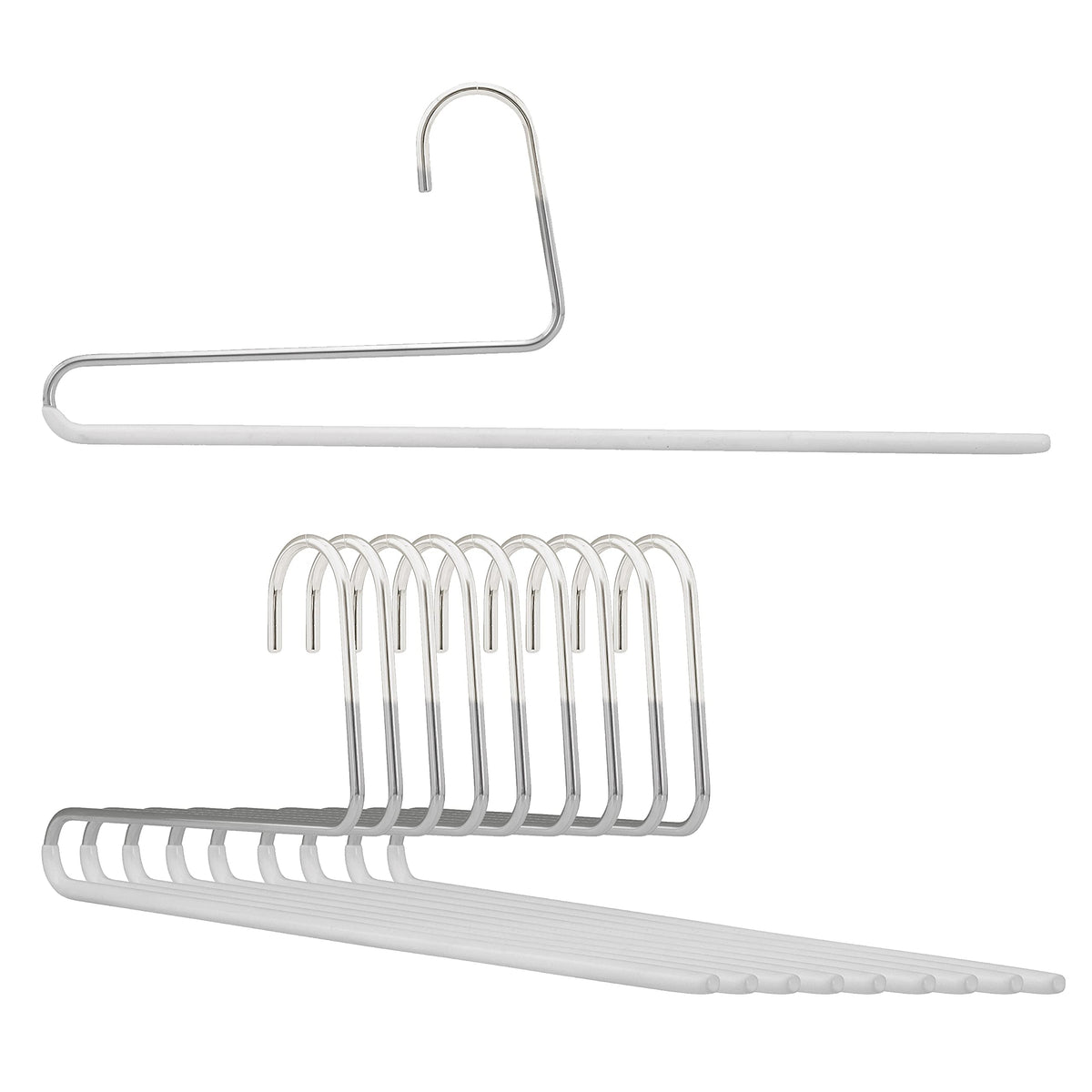 Mawa By Reston Lloyd Reverse Hook Trouser Series Non-Slip Space-Saving Clothes Hanger With Single Rod For Pants, Style Kh/35U, S