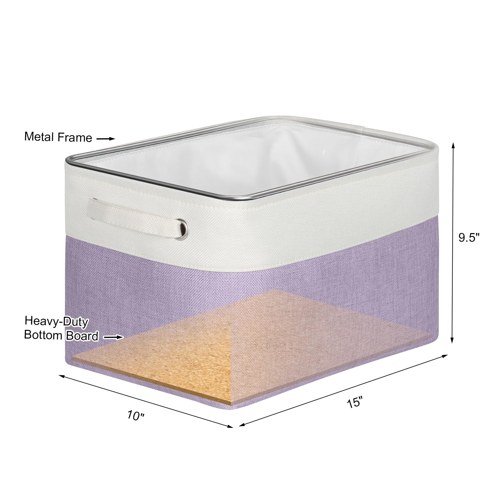 Kntiwiwo Foldable Storage Bins 15'' X 10'' X 9.5'' Fabric Storage Basket Cube With Handles Large Linen Closet Organizer Bins For