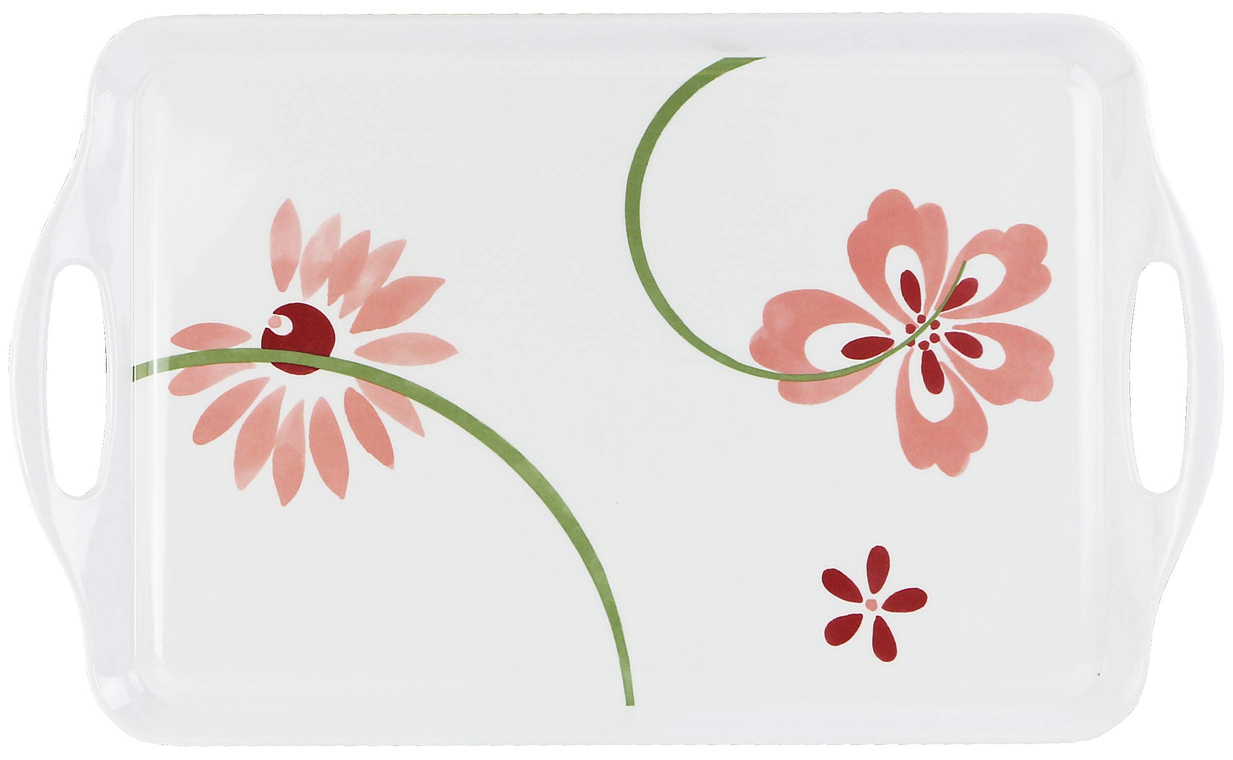 Reston Lloyd Melamine Serving/Ottoman, Rectangular Tray, Pretty Pink