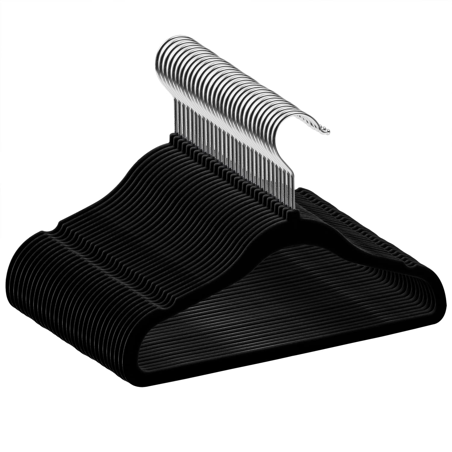 Goodtou Kids Velvet Hangers Baby Hangers Black Infant Hangers For Closet Non Slip Children Hangers