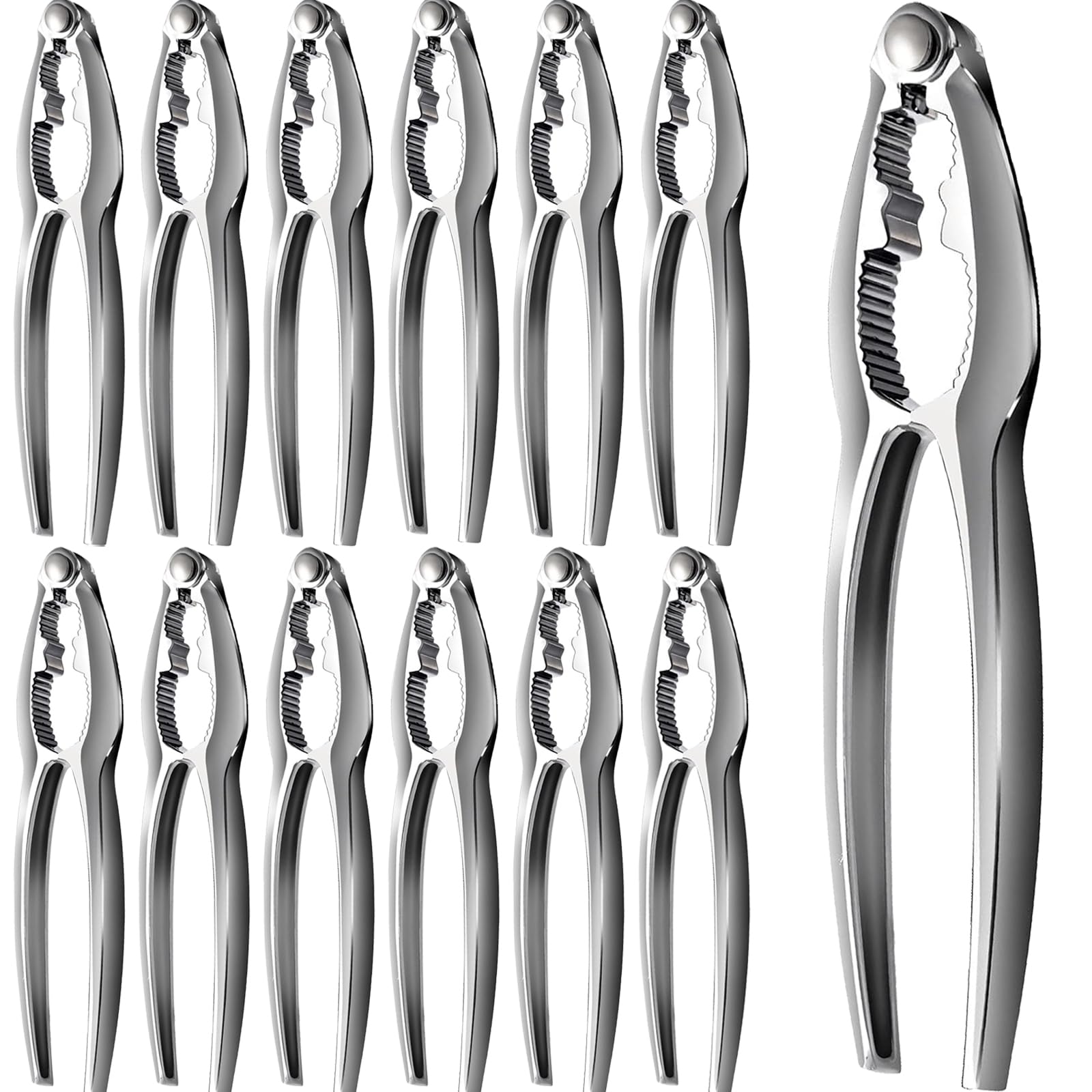 Ygaohf 12 Pcs Crab Leg Crackers And Tools - Heavy Duty Stainless Steel Crab Claw Crackers Set, Easy To Use Seafood Tools Nut Cra