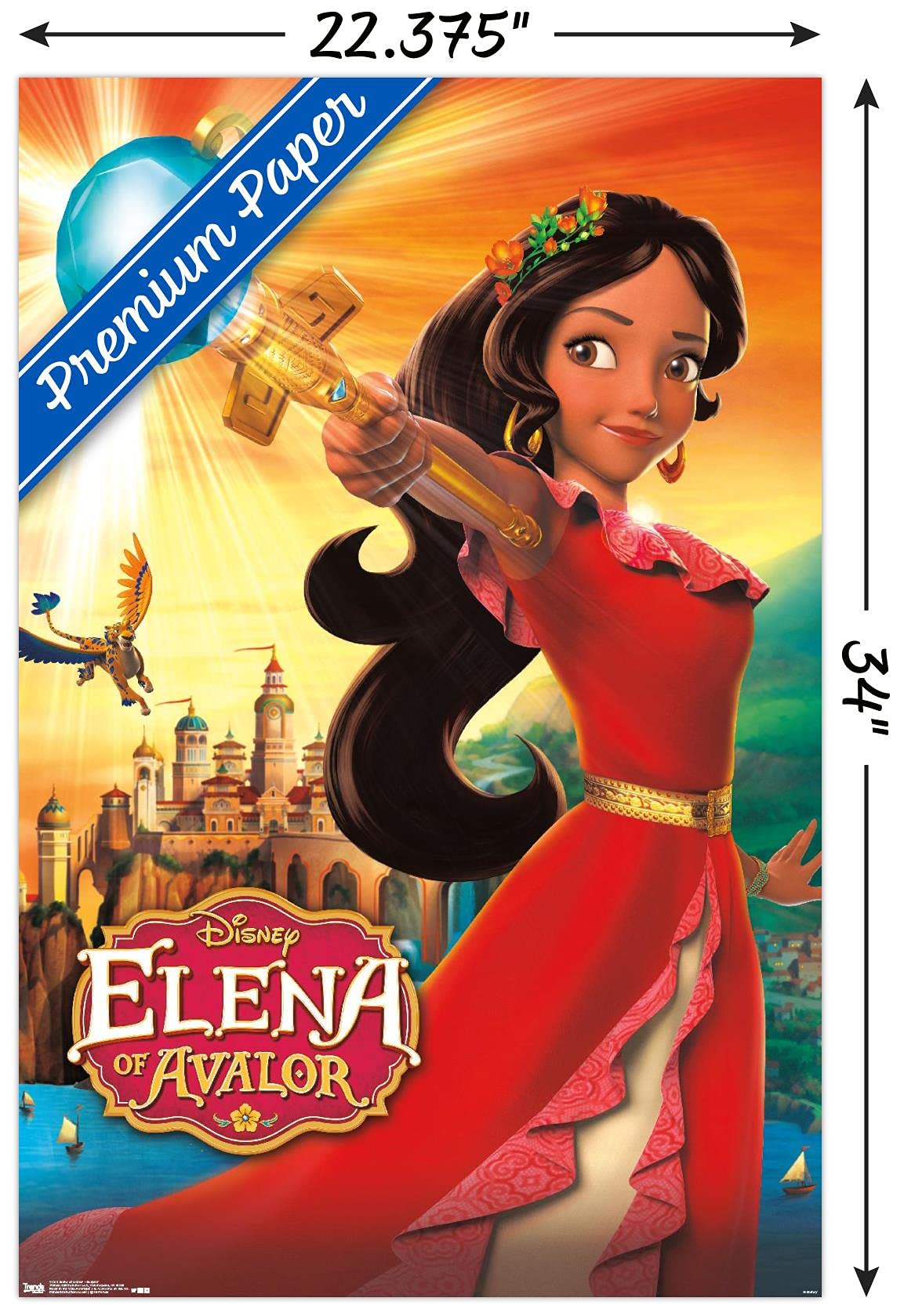 Trends International Disney Elena Of Avalor - One Sheet Wall Poster, 22.375'' X 34'', Premium Poster & Mount Bundle