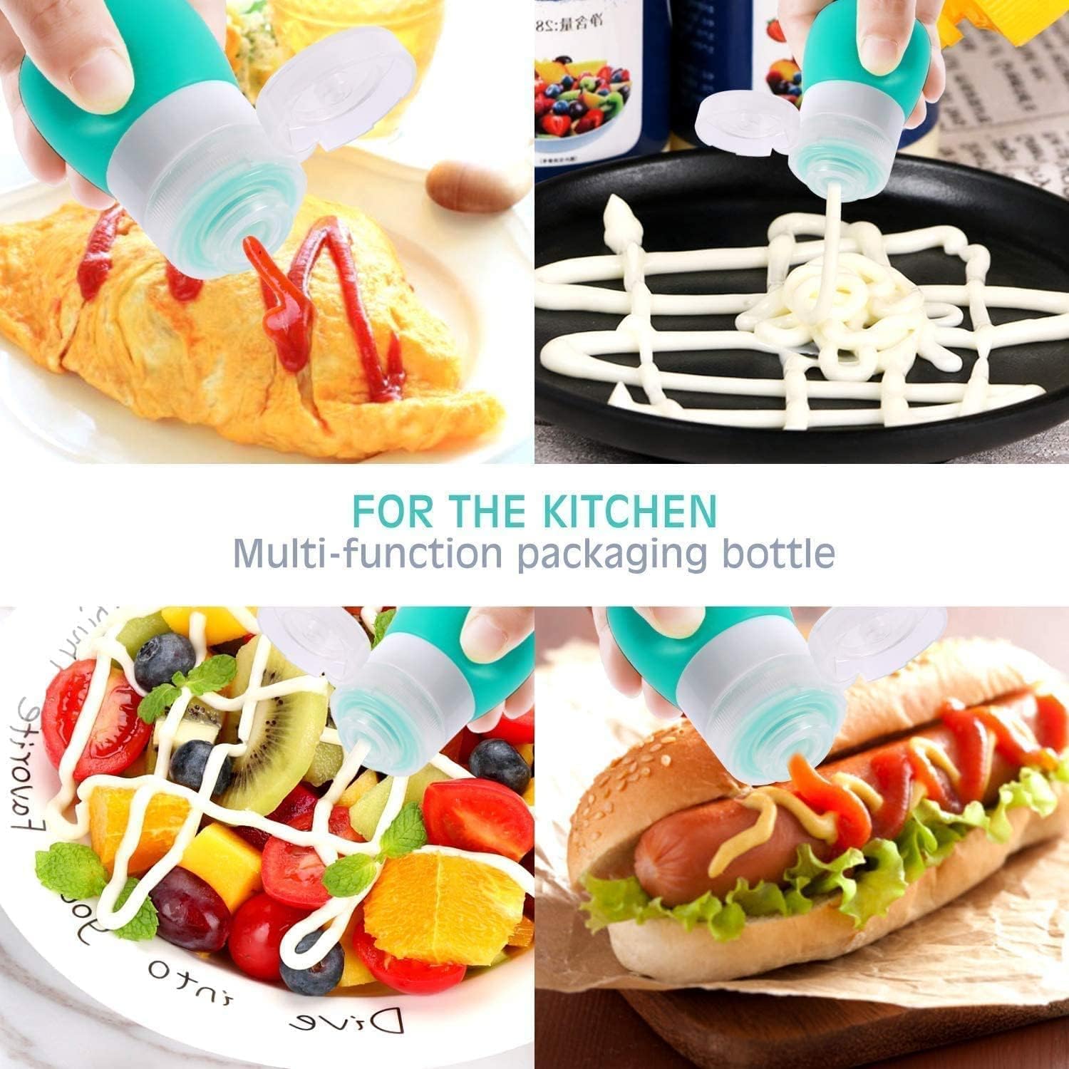 Yinggg Squeeze Portable Salad Dressing Container To Go Bottles For Sauces, Mini Salad Dressing Bottles,Leakproof Condiment Stora