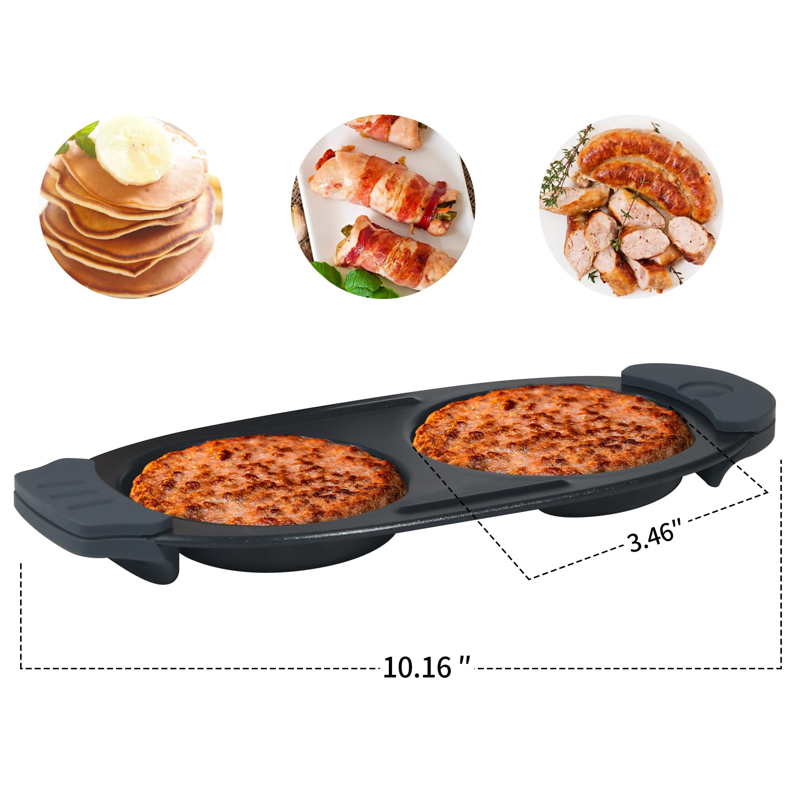MKYSAIL Quick-Heat Microwave Egg Cooker|Poacher|fryer,Multi-use microwave egg maker for Breakfast Sandwiches,Dishwasher-Safe,Sav