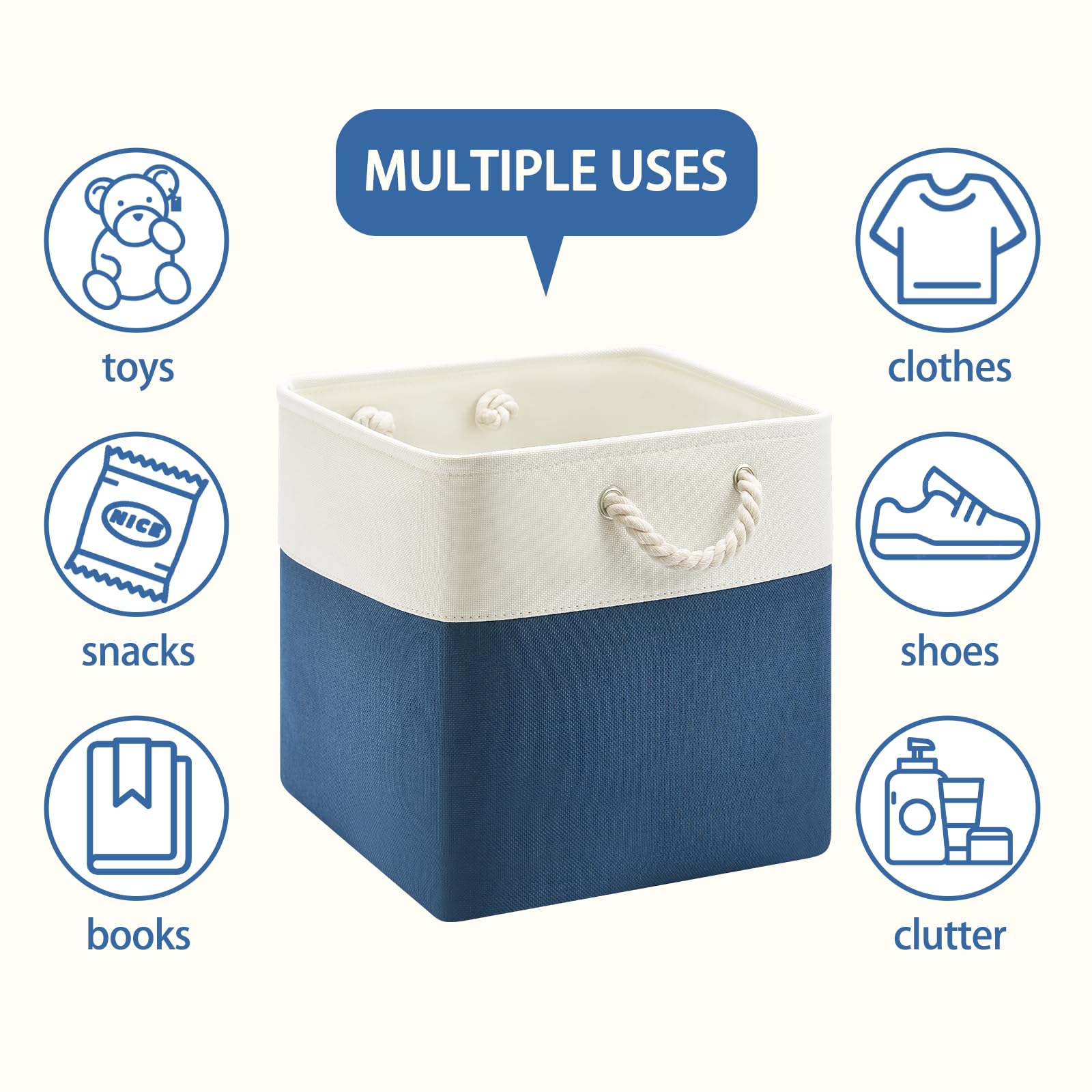 Patvingot 13X13X13 Storage Cube Bins,Set Of 4, Large Foldable Fabric Storage Cubes With Handles For Organizing Home, Closet, Clo