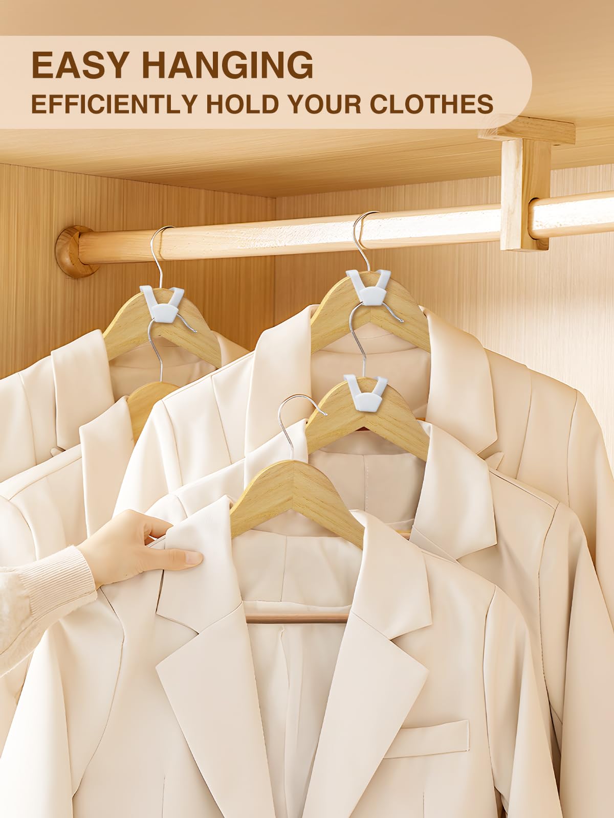 Smartor Clothes Hanger Connector Hooks 60 Pack, Closet Storage And Organization As Hangers Space Saving, Hanger Add On Hook As C