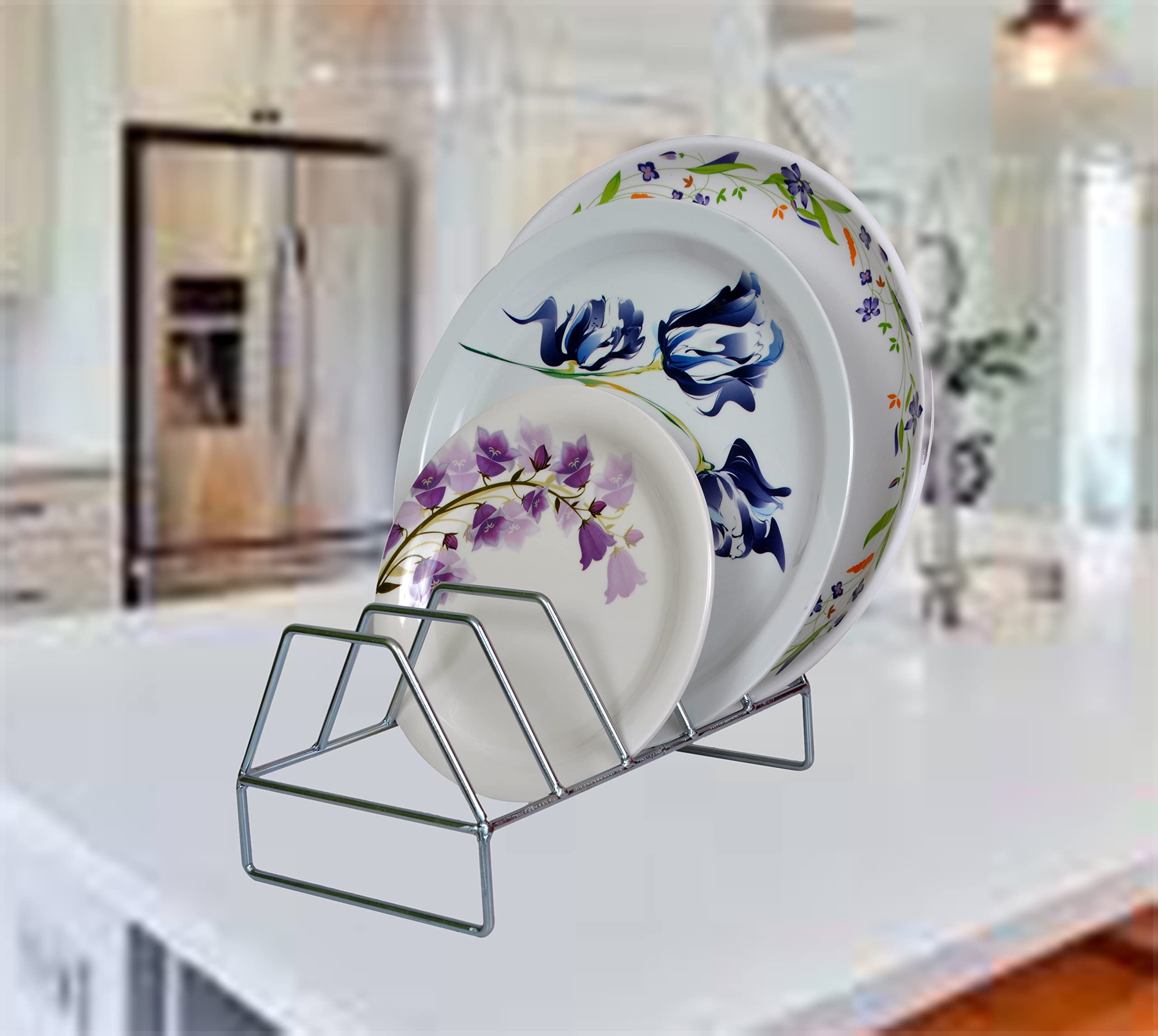 D&V Engineering Plate Rack | Dish Rack | Plate Stand | Dish Stand | Lid Holder Utensil Rack For Kitchen  5 Sections| With Anti