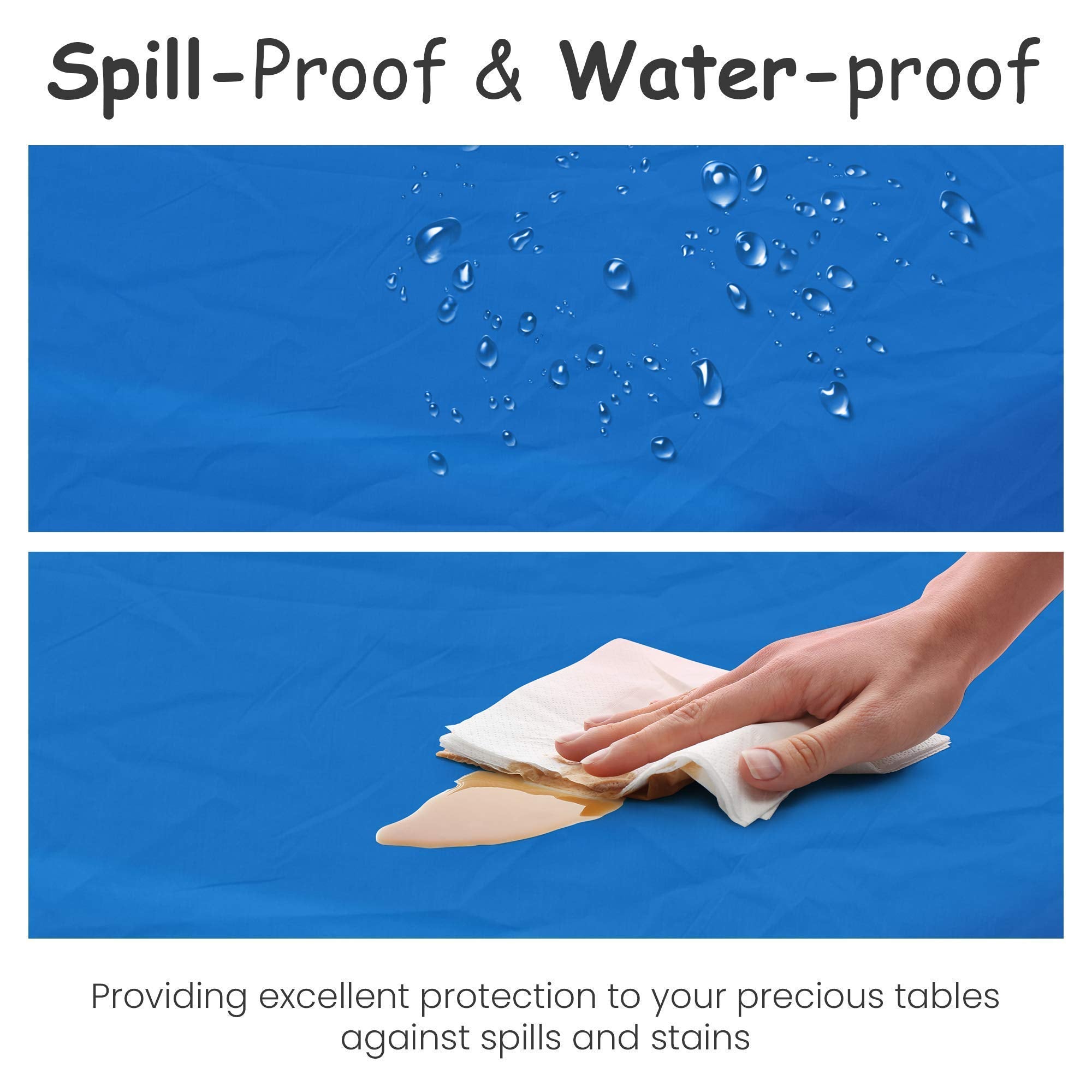 14 Pack Premium Blue Plastic Tablecloth - 54 X 108 In. Disposable Rectangle Plastic Table Cloth - Decorative Rectangle Table Cov