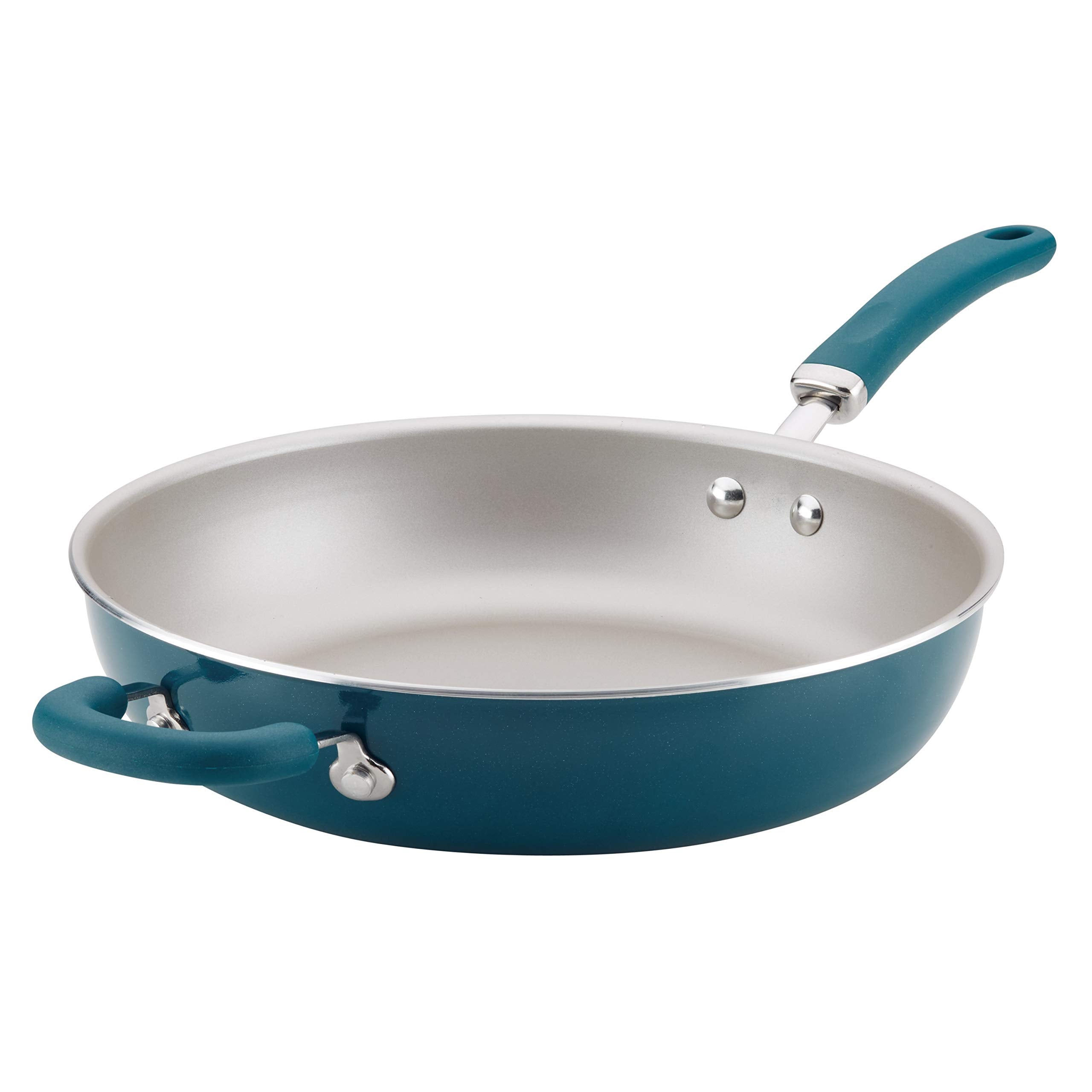 Rachael Ray 12012 Create Delicious Deep Nonstick Frying Pan/Fry Pan/Skillet - 12.5 Inch, Blue