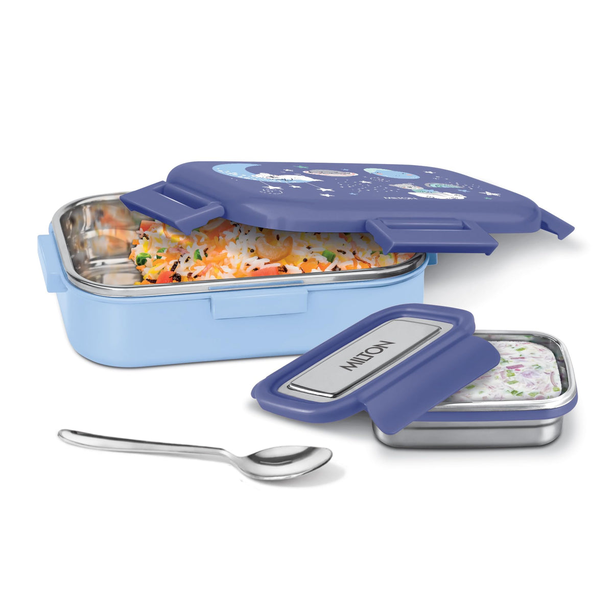 Milton Hugo Inner Steel Tiffin Box For School With Stainless Steel Con ...