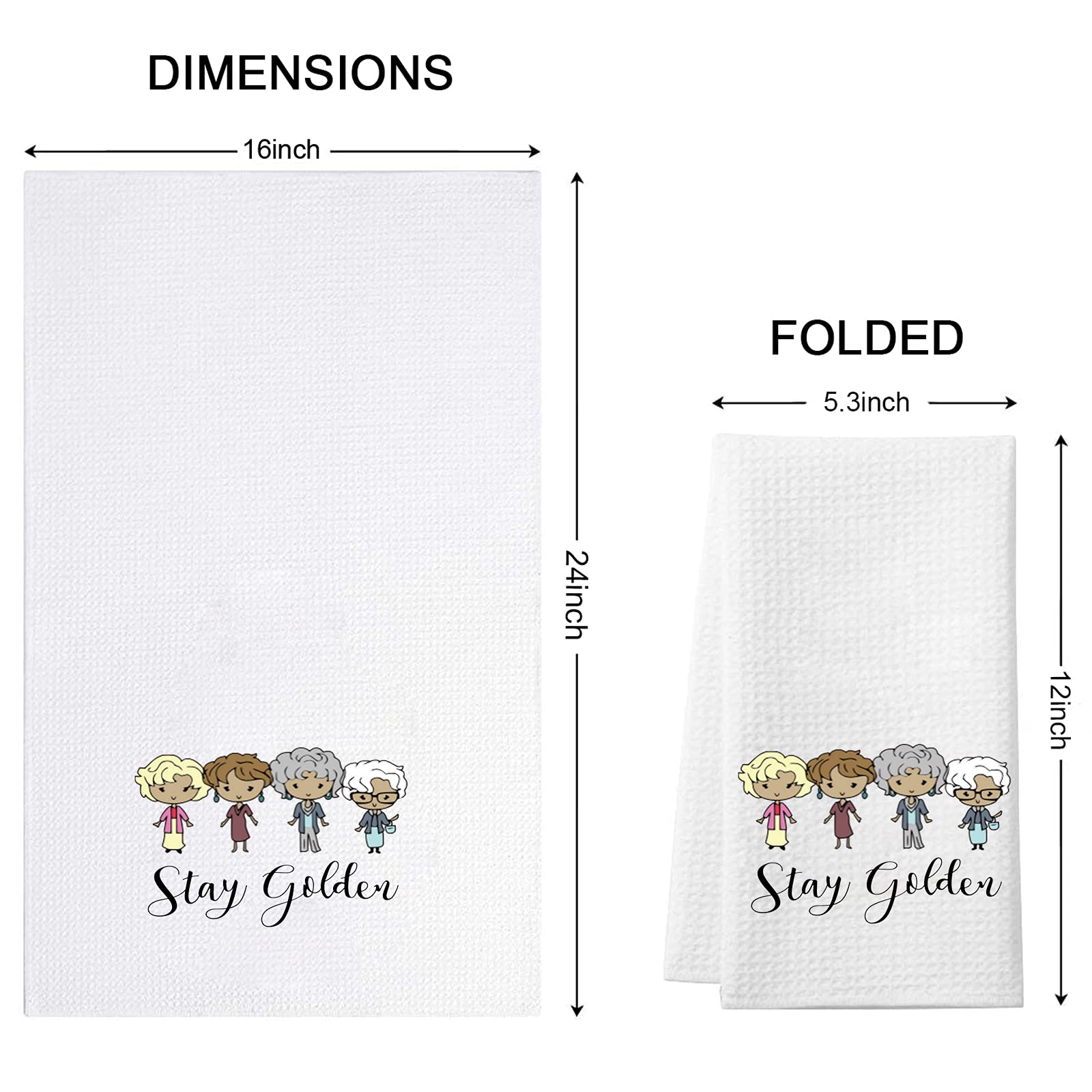 Wcgxko Tv Show Inspired Stay Golden Kitchen Home Decor Hostess Gift Flour Sack Towel Dish Towel Hand Towel (Stay Golden Towel)