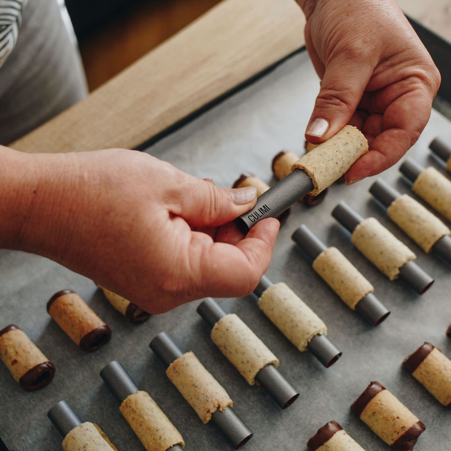 Culimi Cannoli Tubes Molds - Cannoli Shells 8 Cm/ 3,14''/ 30 Pcs Cones Baking Molds Cream Forms - Moulds Non-Stick Coating