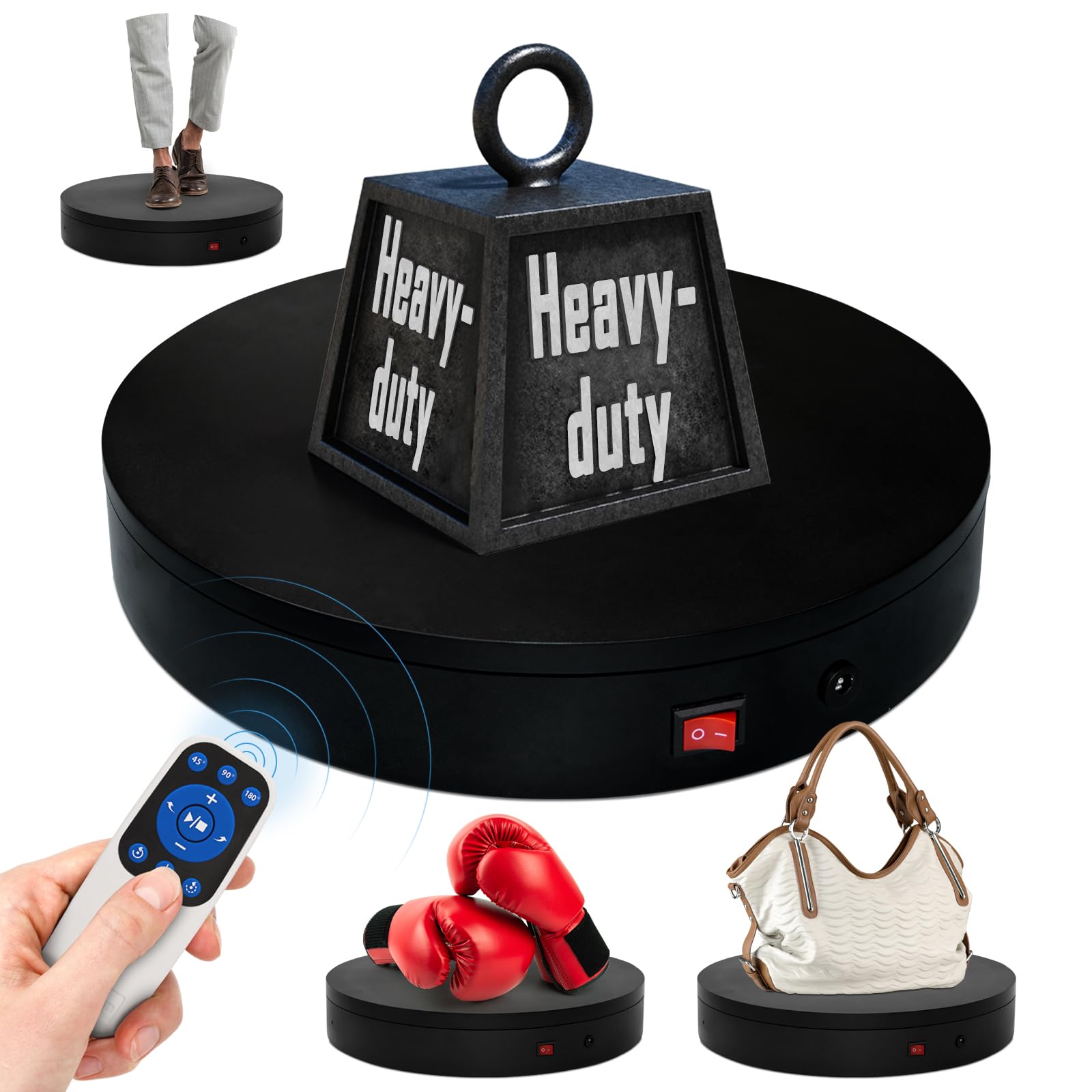 15.8In Remote Motorized Electric Turntable Rotating Display Stand Rotating Platform Photography Turntable motorized lazy susan b