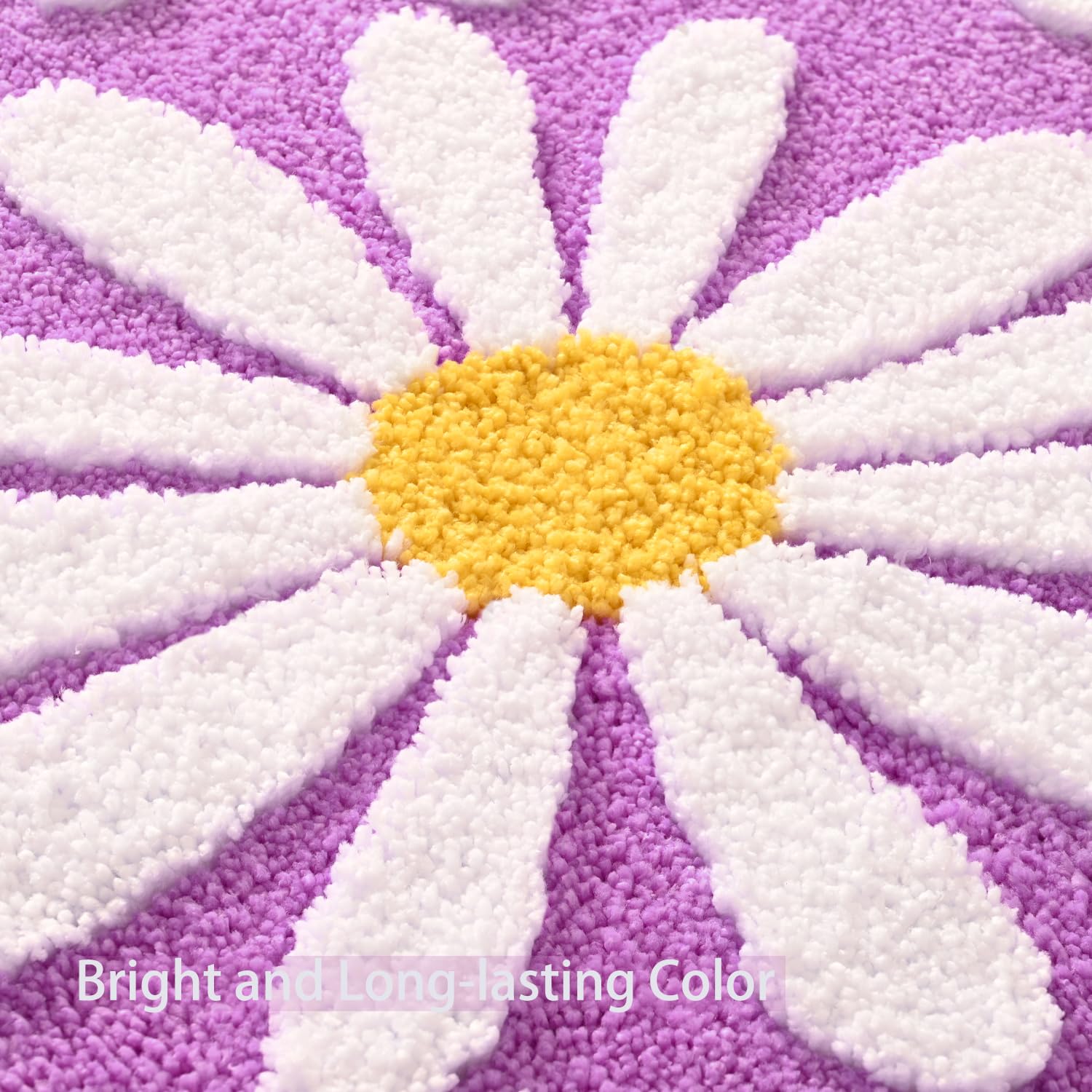 Pueple Bathroom Rugs Cute Daisy Bath Mat White and Yellow Flower Decor Rug Non Slip Floor Carpet Microfiber Bathmat Super Absorbent Machine Washable Bahtub Mats for Shower  Tub  Bedroom 16''x 24''