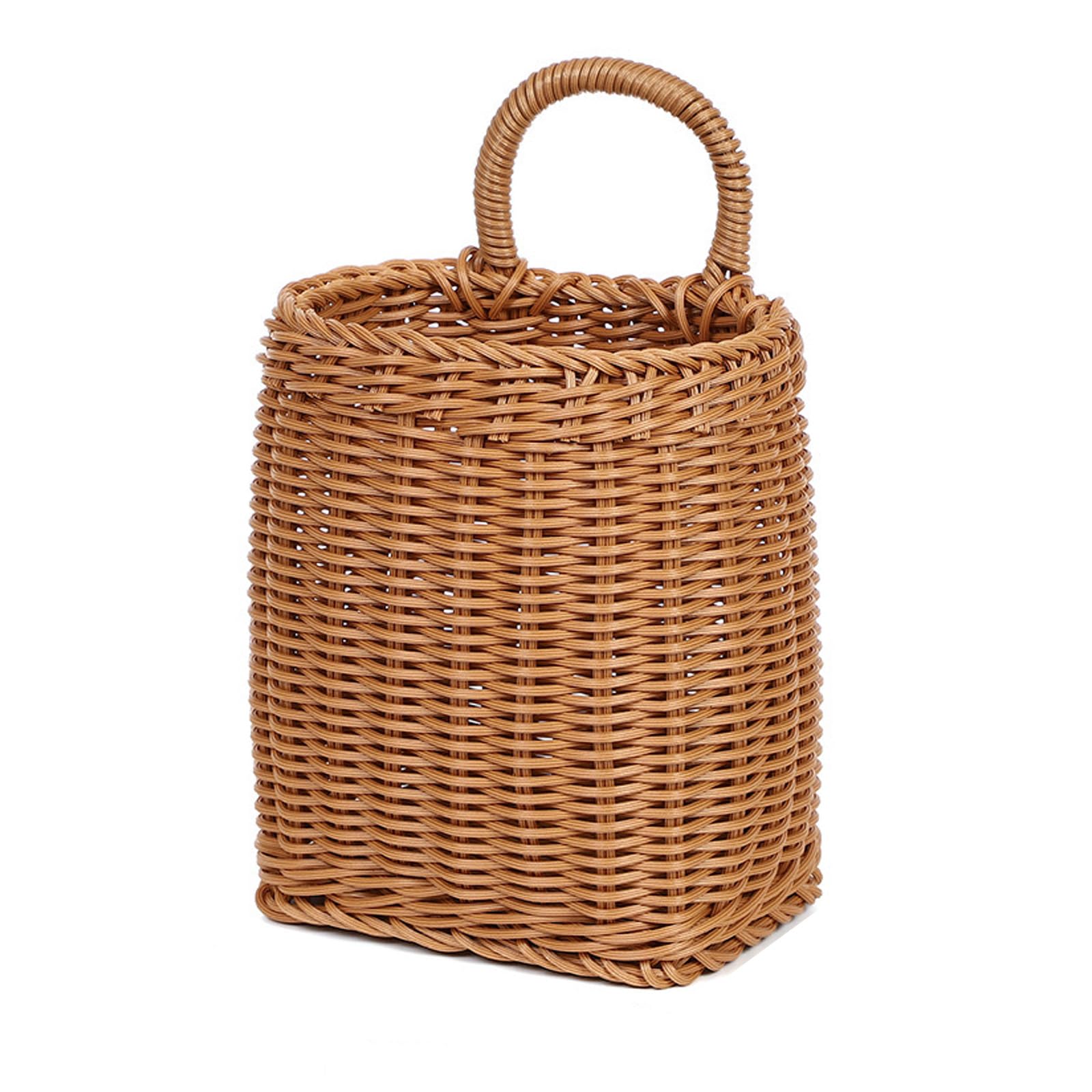 JWTIFOA Hanging Wall Basket Plastic Woven Front Door Basket, Decorative Door Baskets for Flowers Plants, Hanging Wicker Basket f