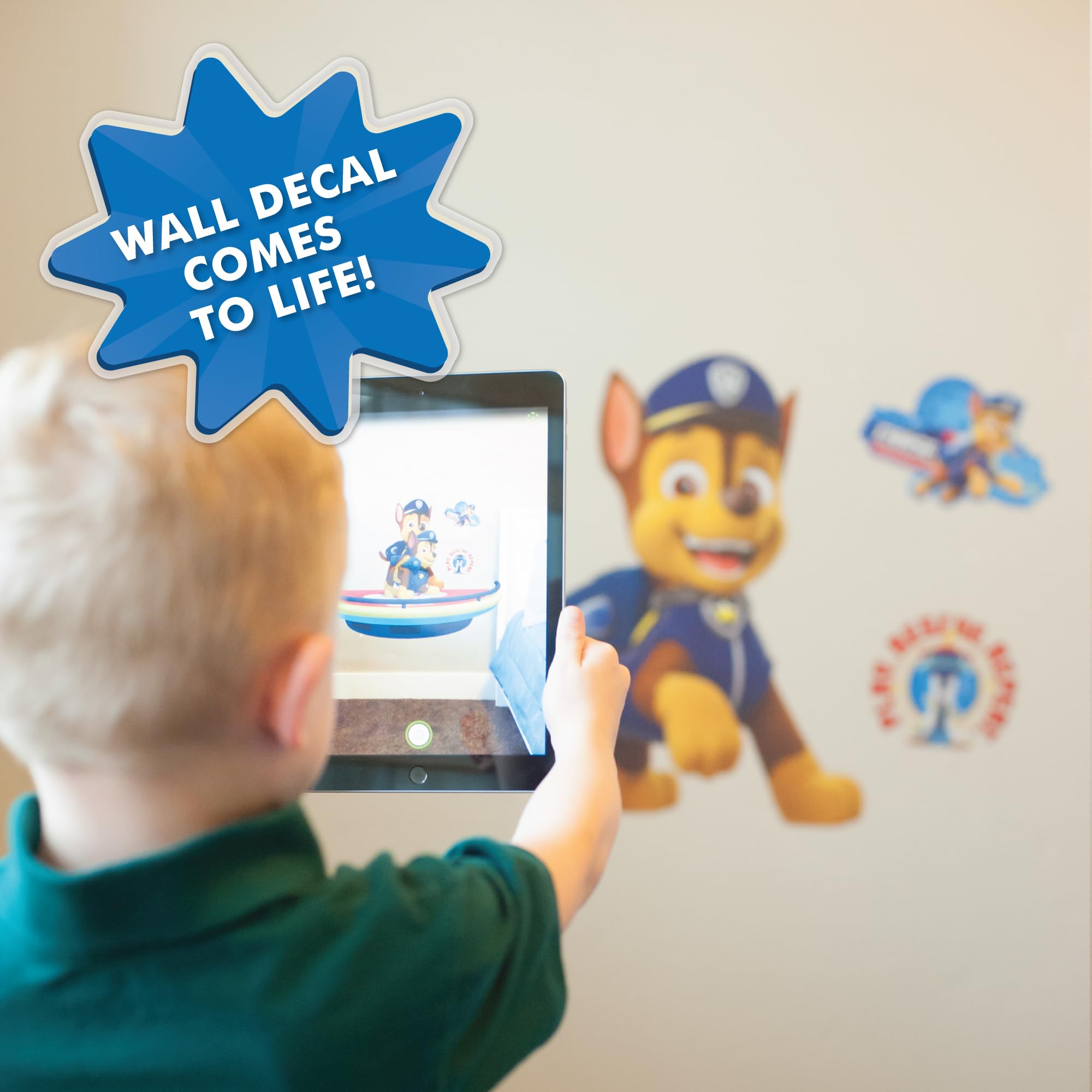 Wall Palz Nickelodeon Paw Patrol Wall Decal - 19'' Chase Wall Stickers For Bedroom With 3D Augmented Reality Interaction - Paw P