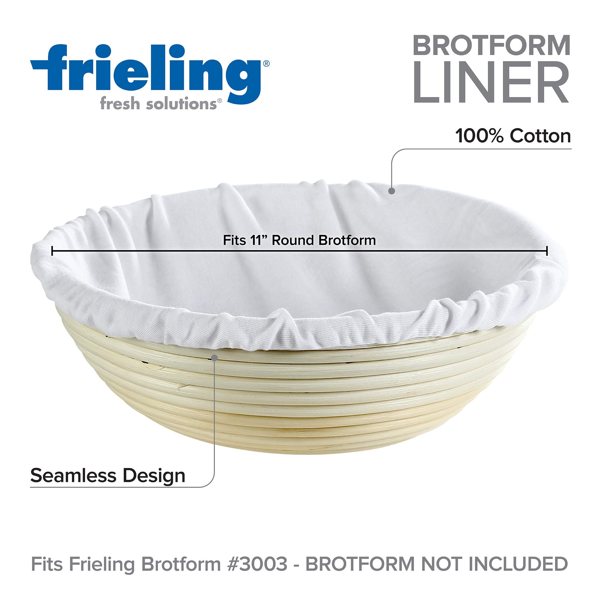 Frieling Brotform Liner Round 11'', 100% Cotton