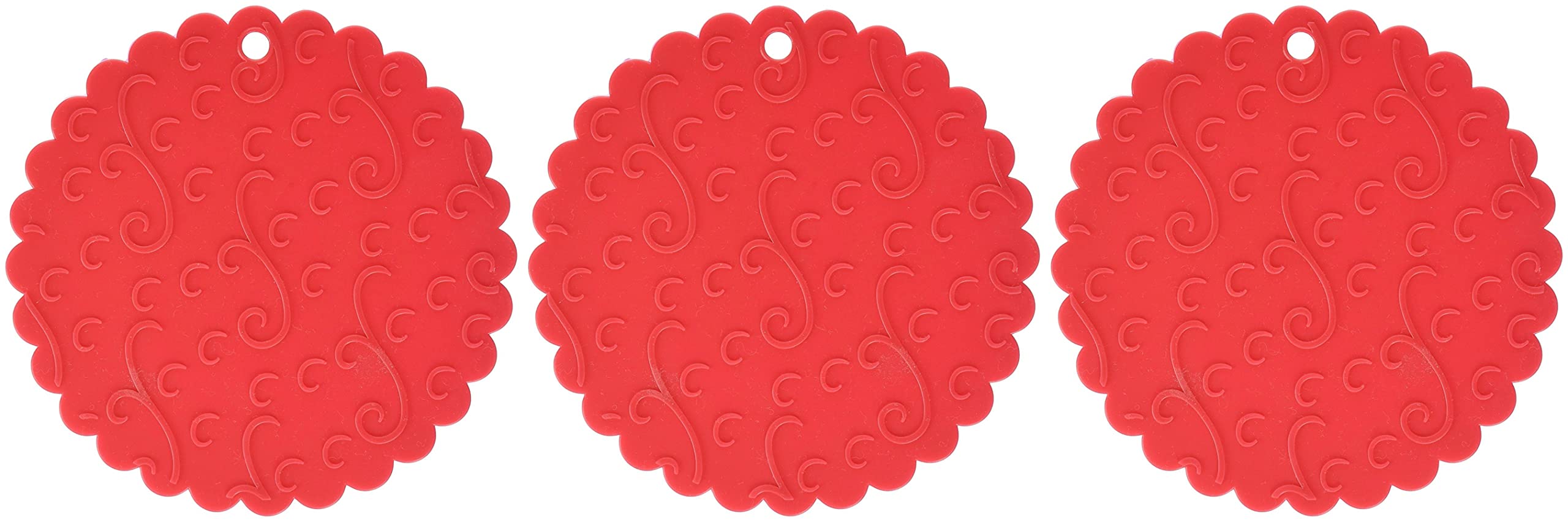 Norpro Jar Opener Silicone Grip Potholder Trivet Red Secure Non Slip (3-Pack)