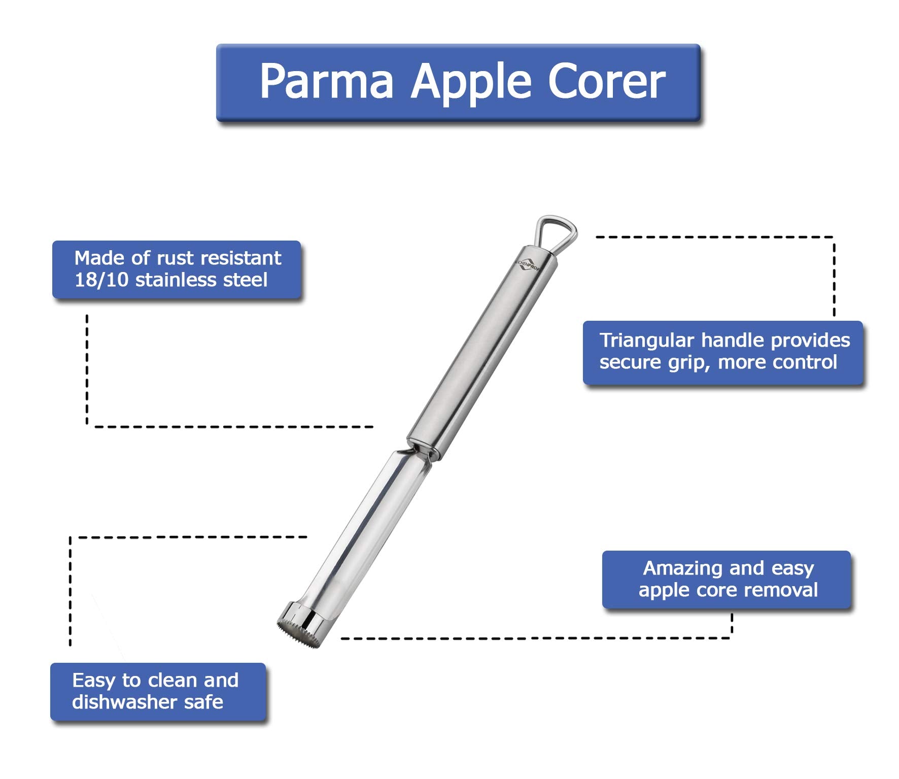 Kchenprofi Parma Apple Corer, 9.5'', Silver